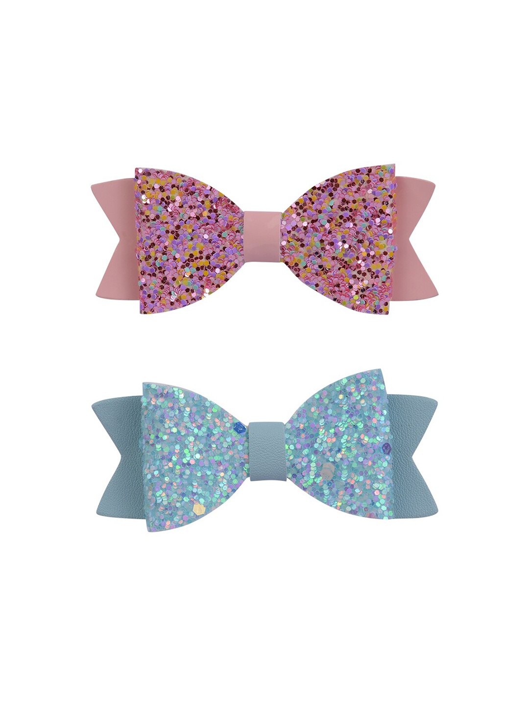 

Aye Candy Girls Pack Of 2 Pink & Blue Embellished Bow Hair Clip
