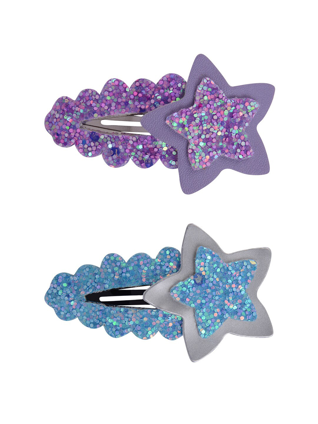 

Aye Candy Girls Blue & Purple Set of 2 Embellished Star Tic Tac Hair Clip