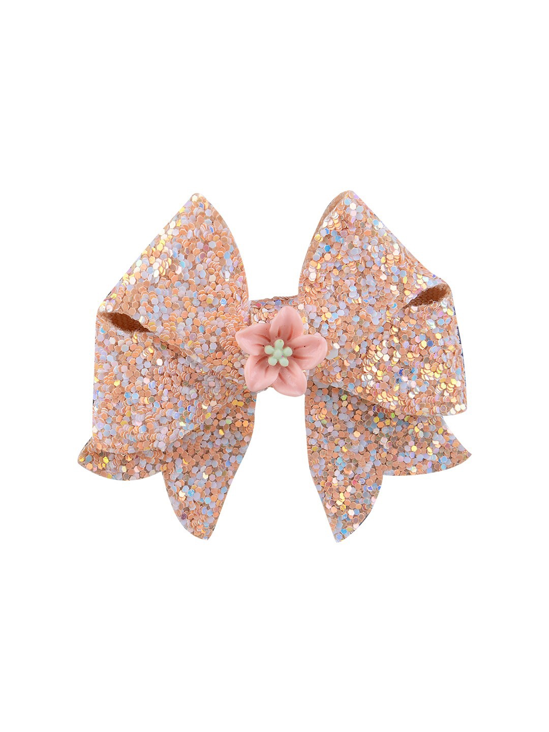 

Aye Candy Girls Peach-Coloured & Blue Embellished Bow Clip