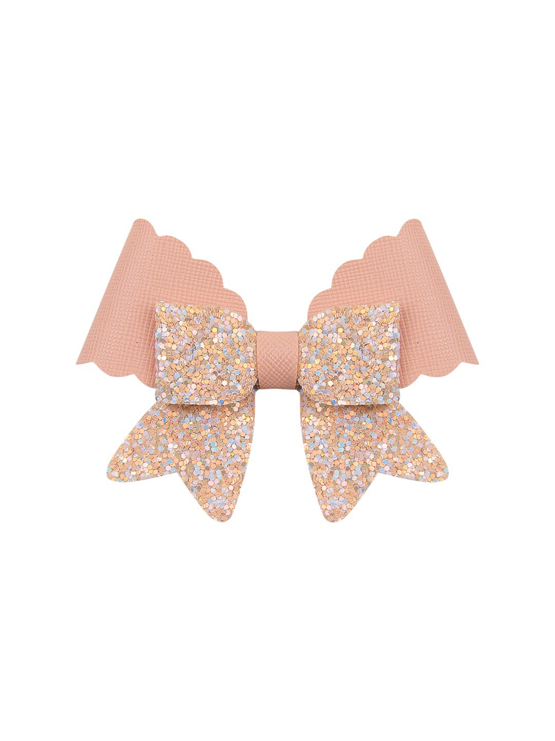 

Aye Candy Girls Peach-Coloured Embellished Bow Alligator Hair Clip