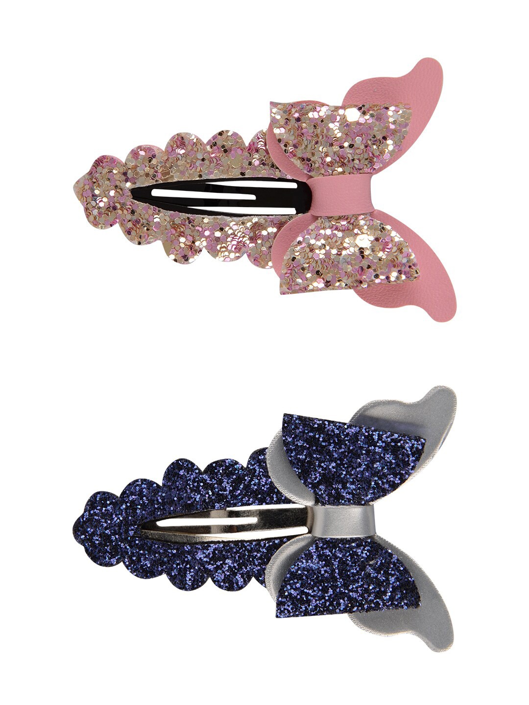

Aye Candy Girls Navy Blue & Pink Set of 2 Embellished Tic Tac Hair Clip