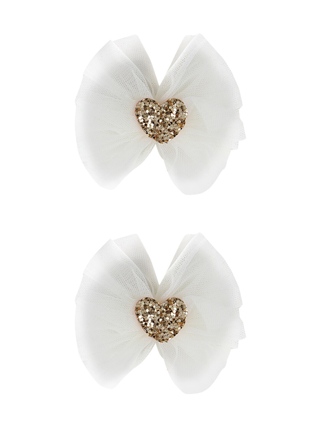 

Aye Candy Girls White & Gold-Toned Set of 2 Embellished Alligator Hair Clip
