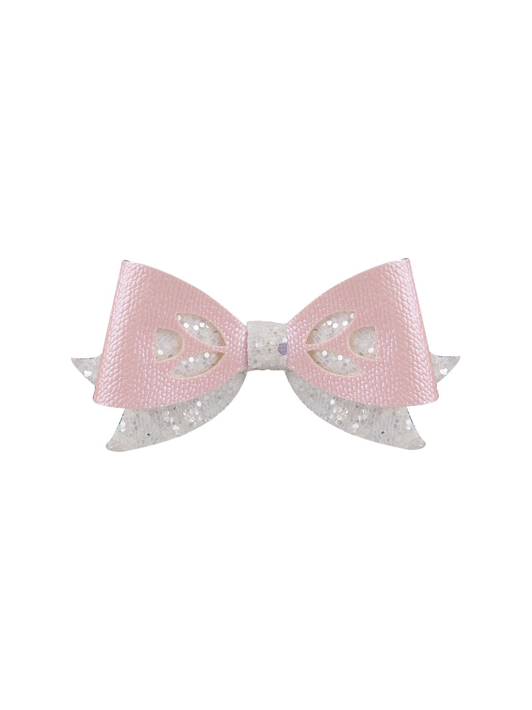 

Aye Candy Girls Pink & Silver-Toned Embellished Tulip Tiny Bow Alligator Hair Clip