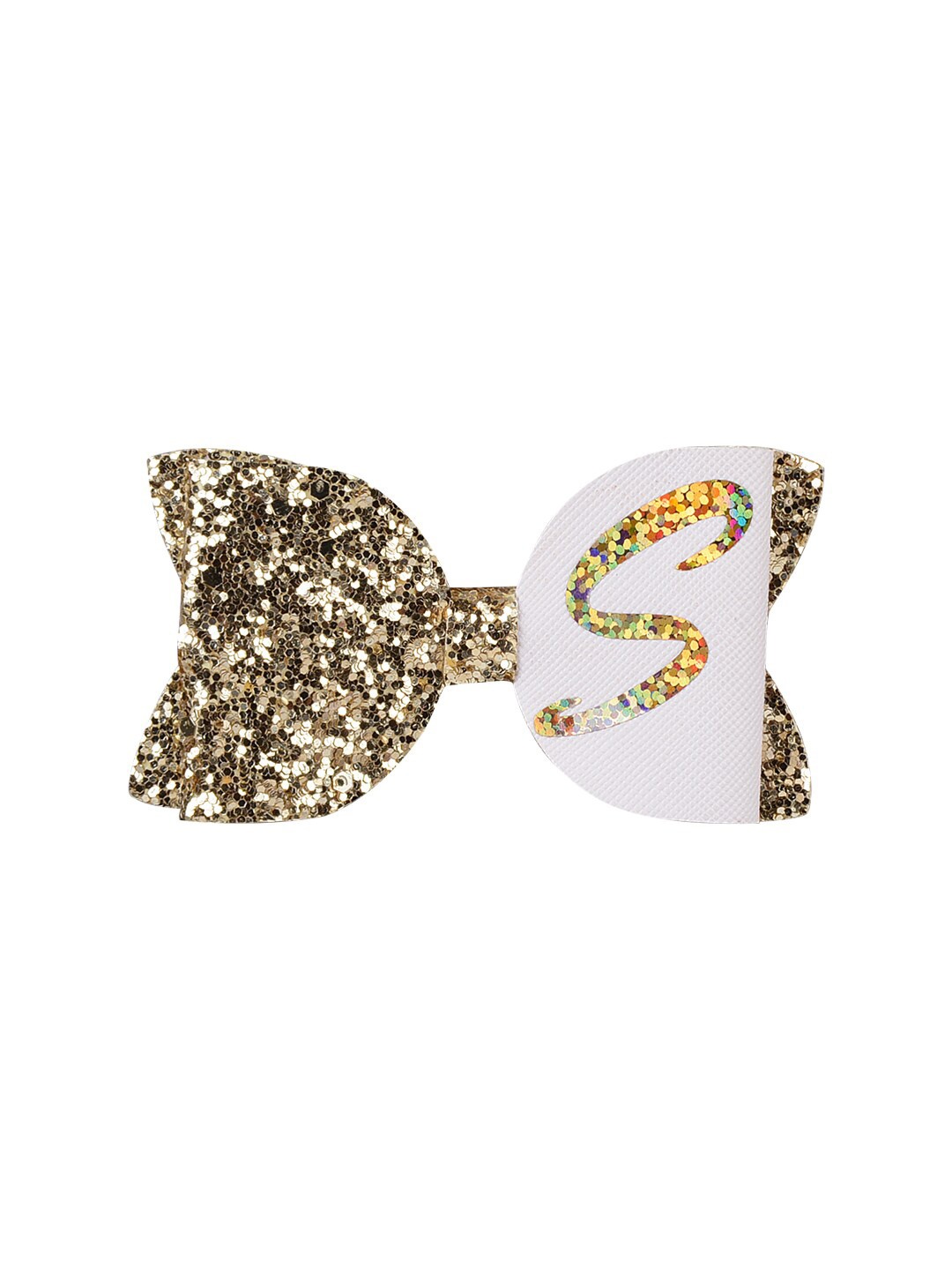 

Aye Candy Girls Gold-Toned & White Embellished Alligator Hair Clip