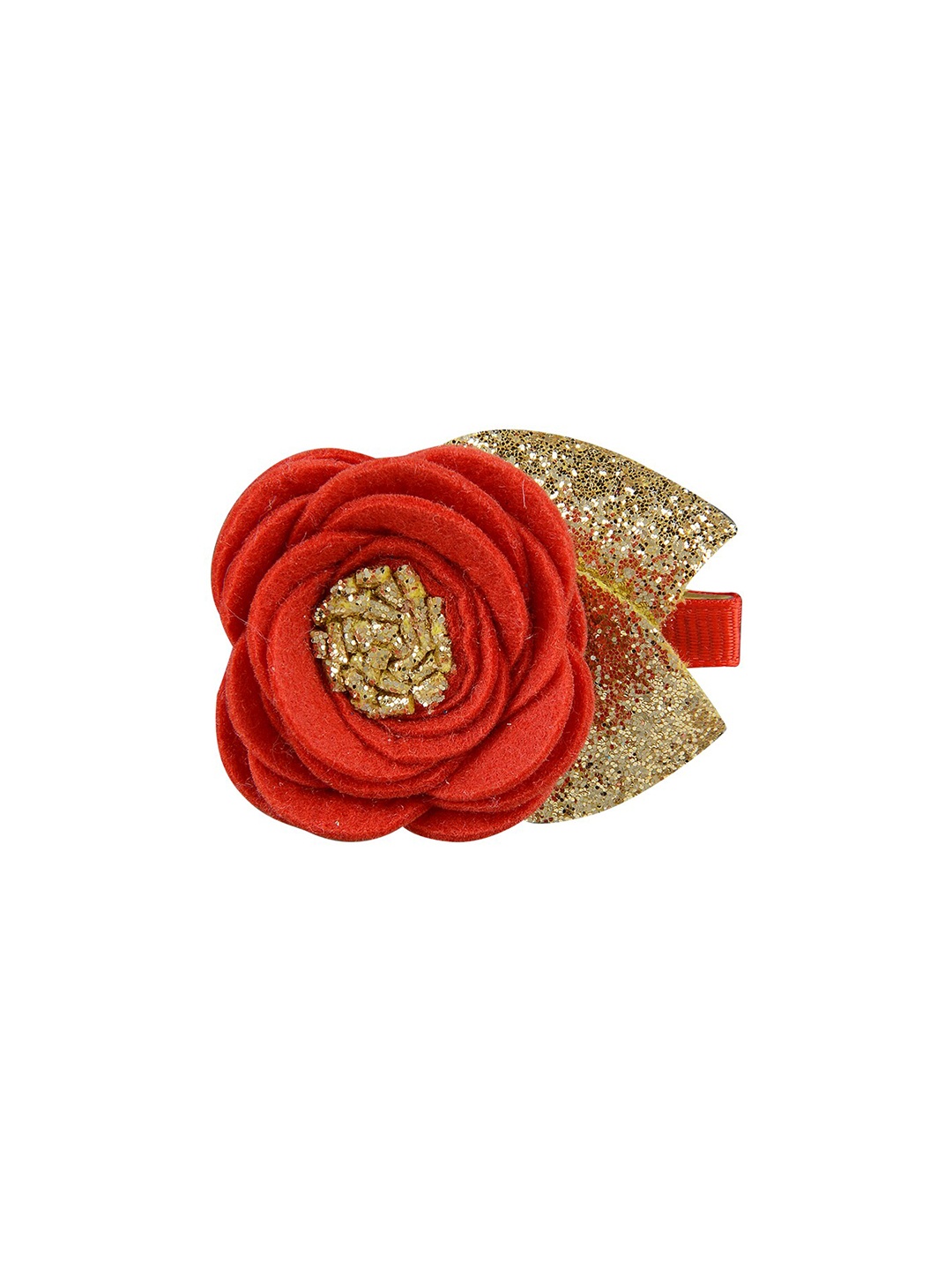 

Aye Candy Girls Red & Gold-Toned Embellished Alligator Hair Clip