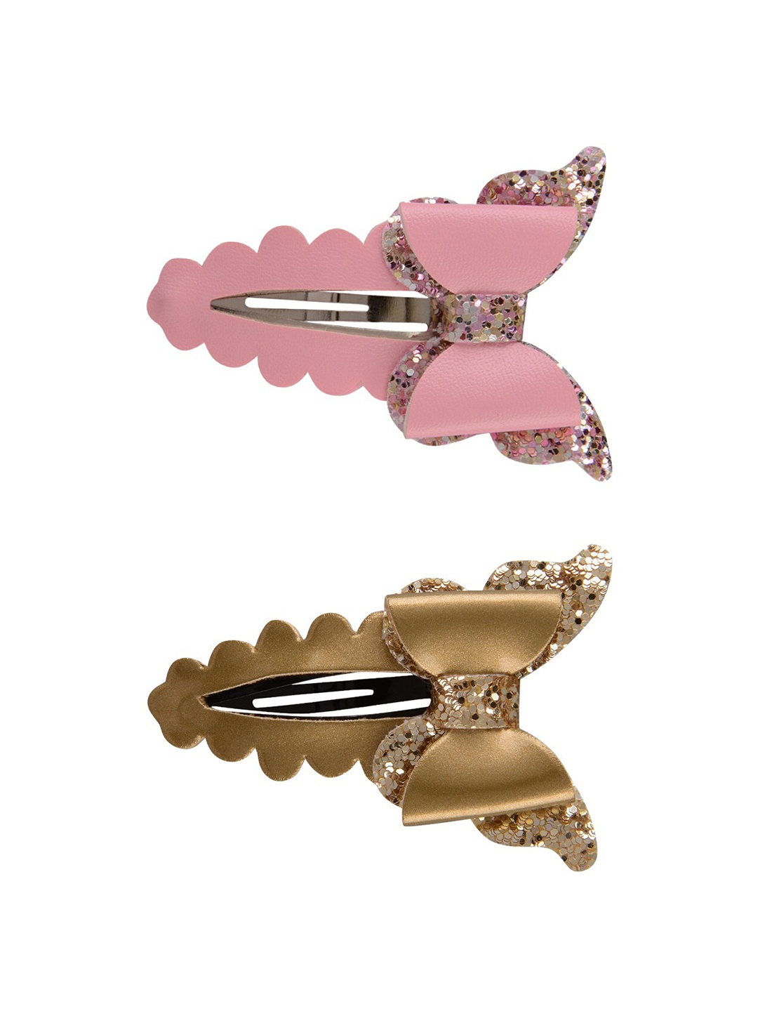 

Aye Candy Girls Pink & Gold-Toned Set of 2 Butterfly Embellished Tic Tac Hair Clip