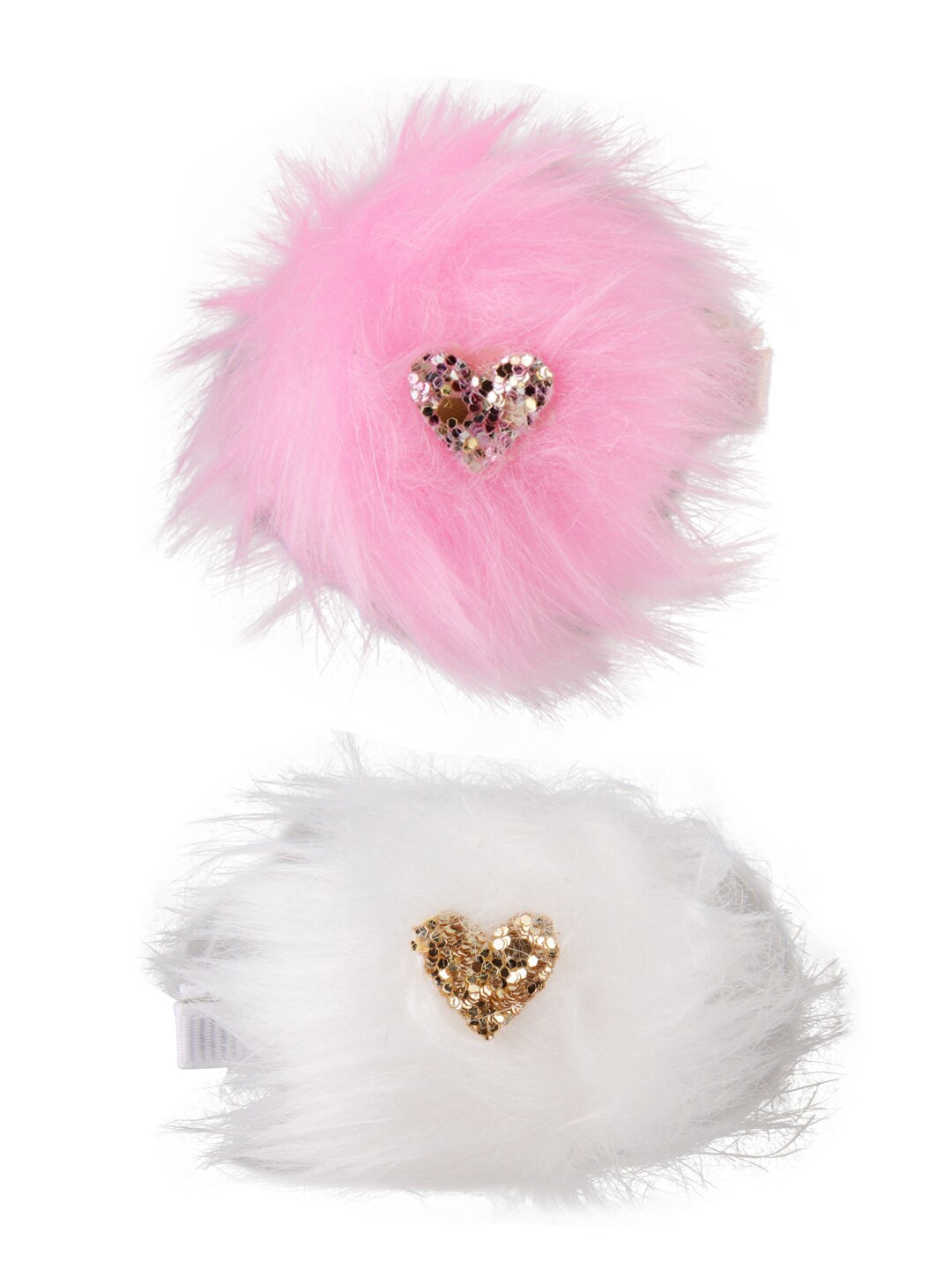 

Aye Candy Girls White & Pink Set Of 2 Embellished Alligator Hair Clips