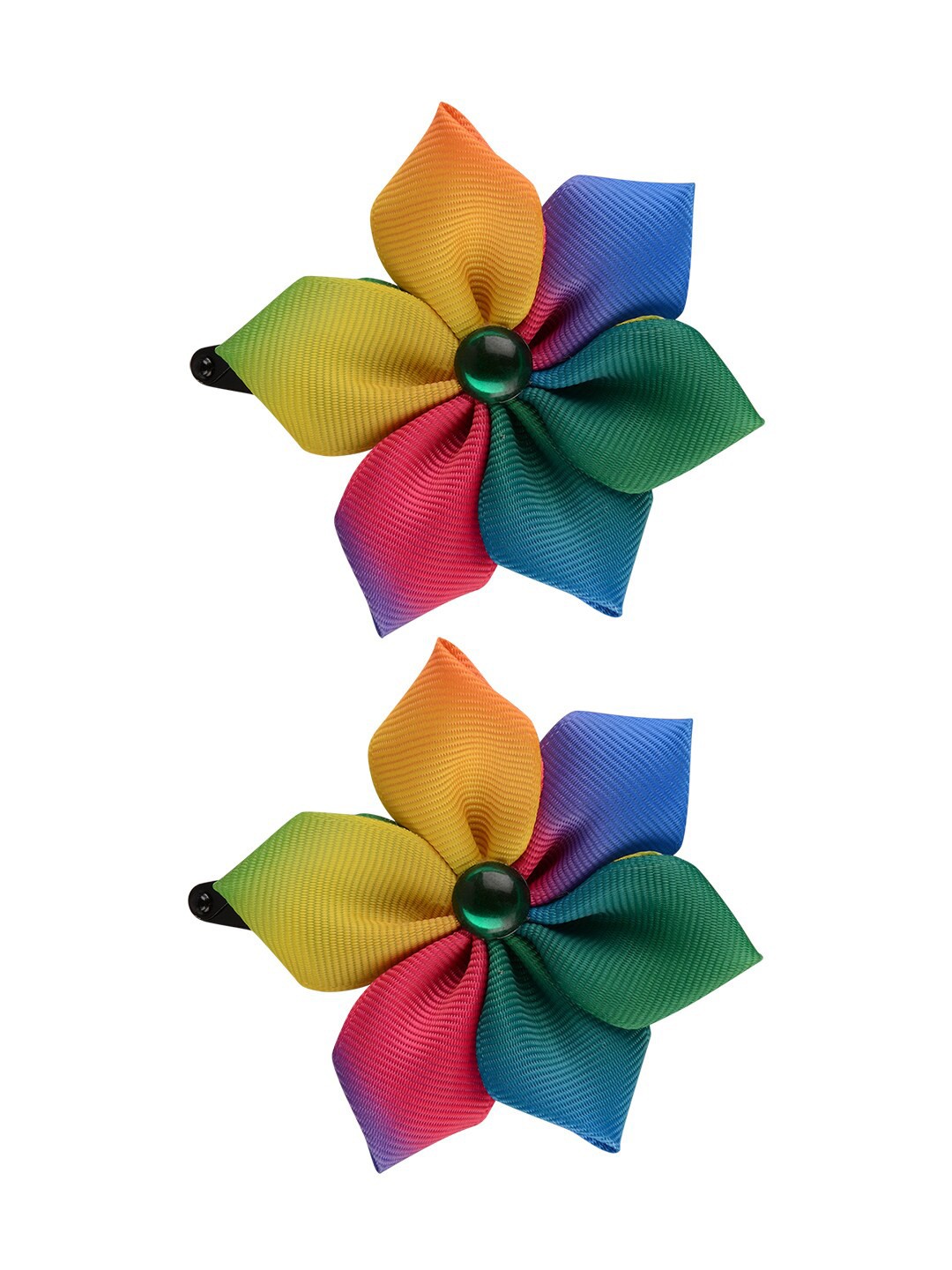 

Aye Candy Girls Set of 2 Green Shades Flower Snap Up Tic Tac Hair Clip