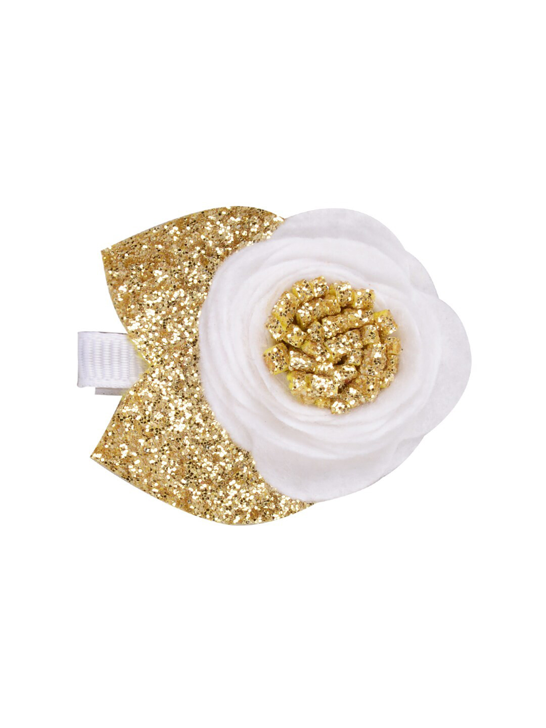 

Aye Candy Girls White & Gold-Toned Embellished Alligator Hair Clip