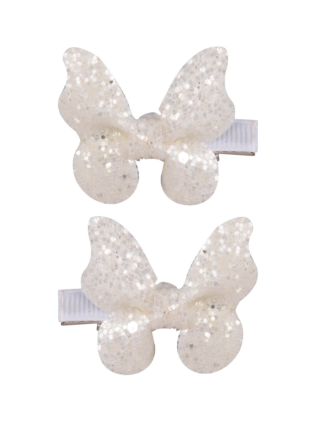 

Aye Candy Girls White Set Of 2 Embellished Butterfly Shaped Alligator Hair Clips