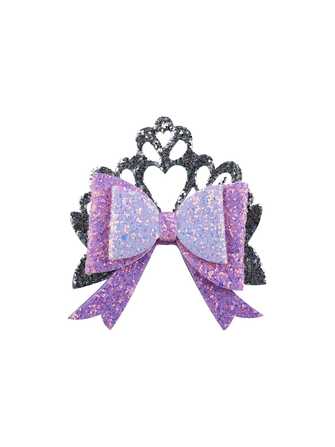 

Aye Candy Girls Lavender & Charcoal Crown Embellished Alligator Hair Clip