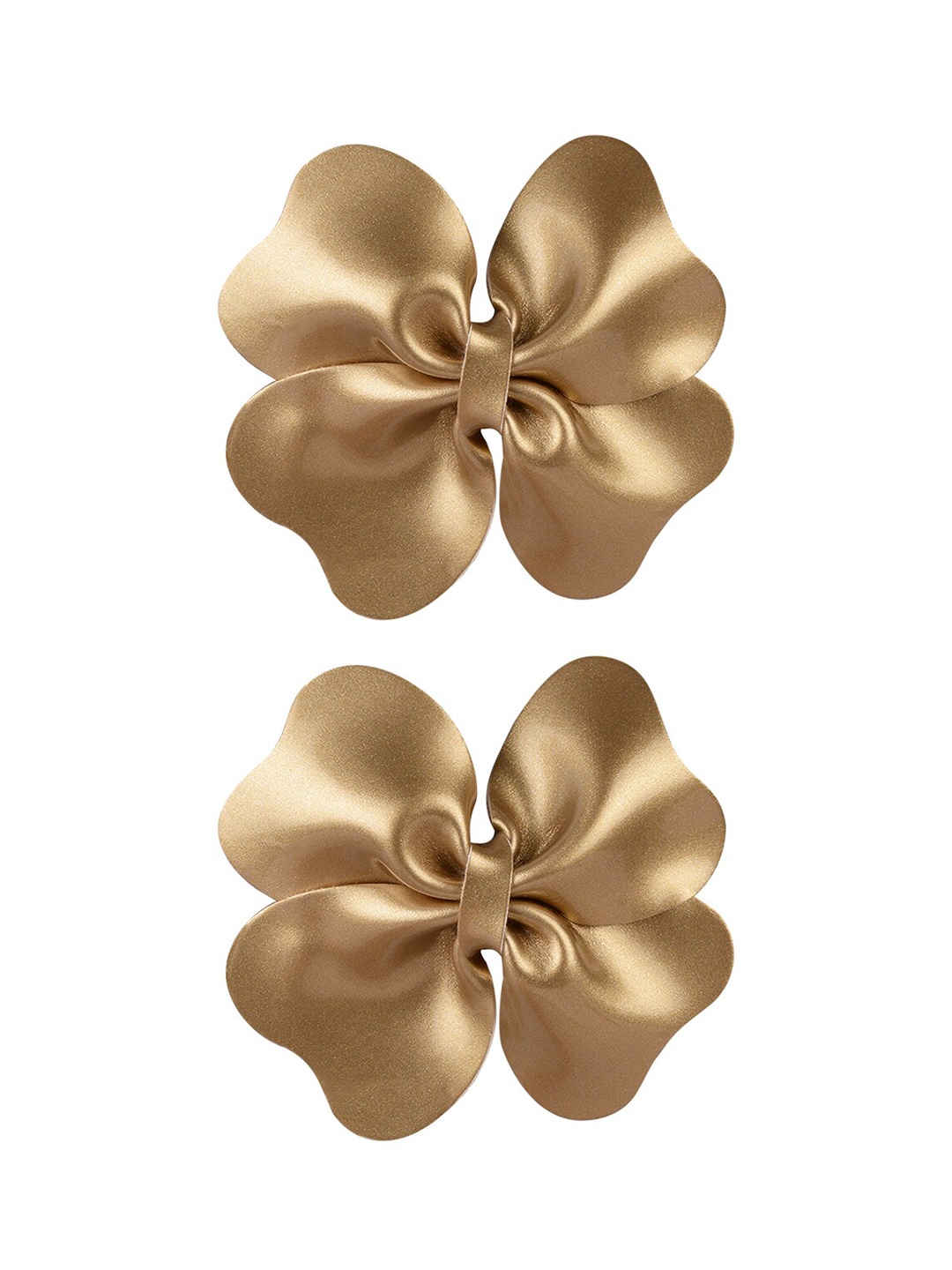 

Aye Candy Girls Gold-Toned Set of 2 Double Heart Bow Alligator Hair Clip