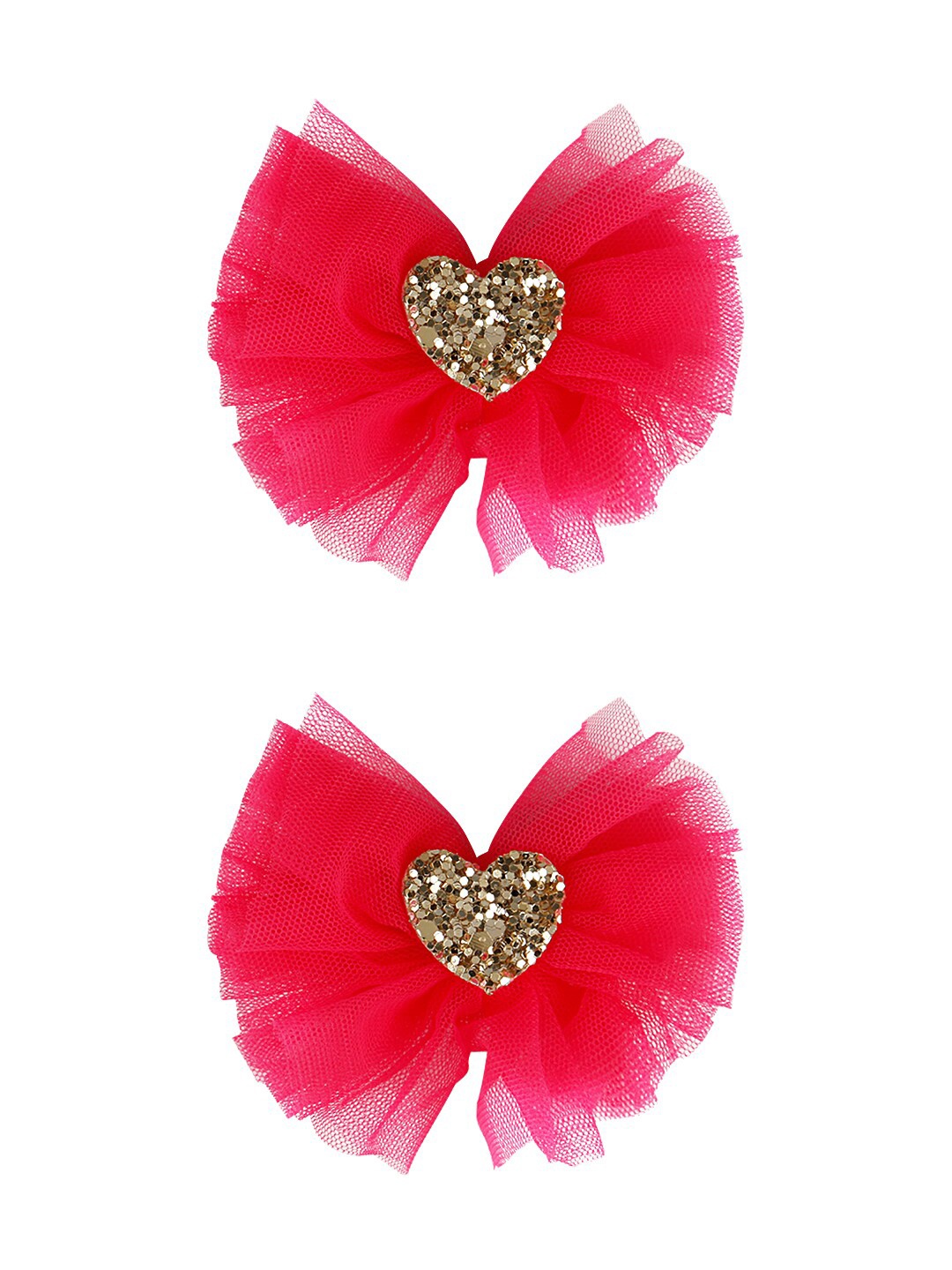 

Aye Candy Girls Red & Gold-Toned Set of 2 Embellished Bow Hair Clip