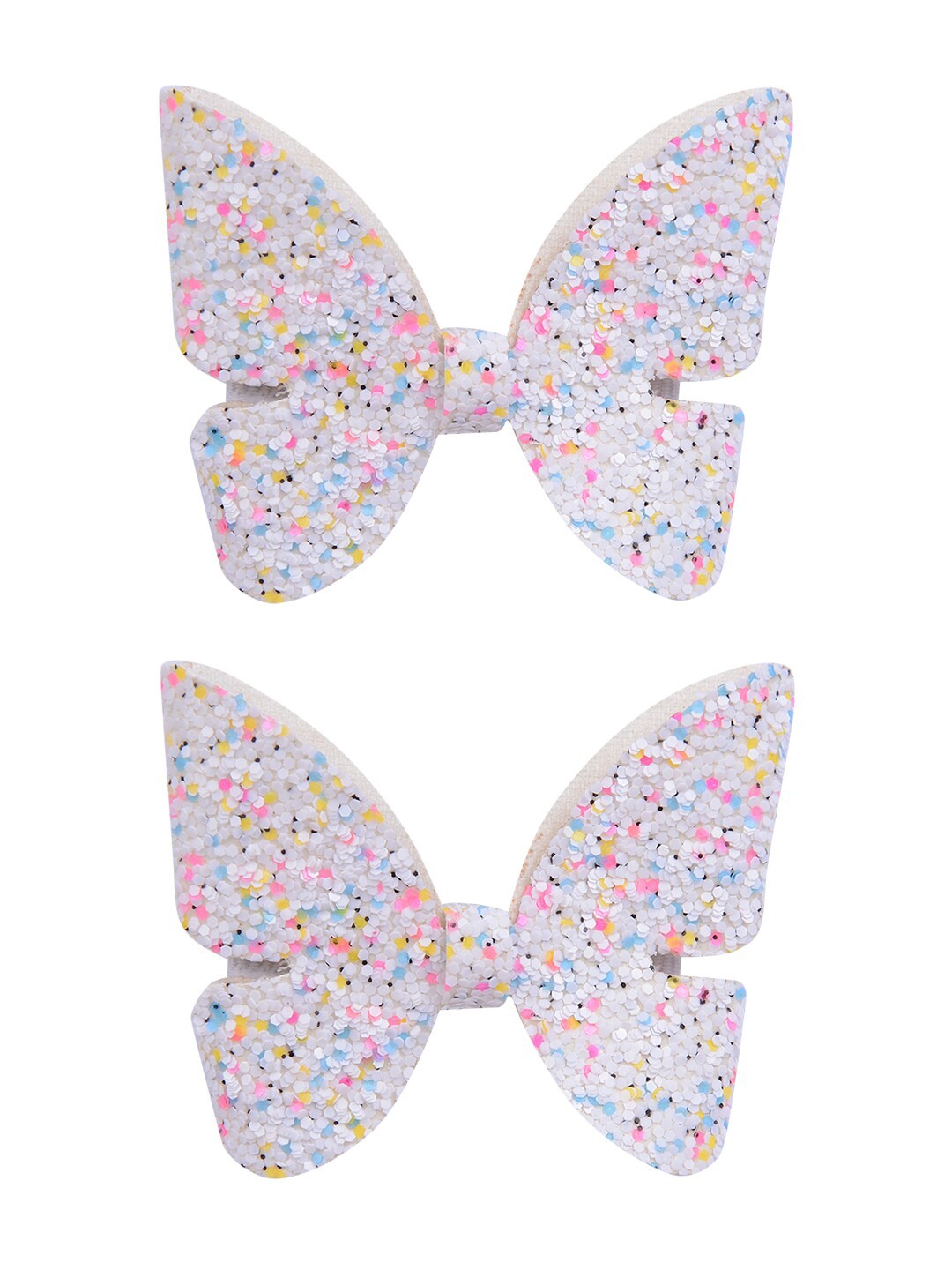 

Aye Candy Girls Set Of 2 White & Pink Embellished Butterfly Hair Clips