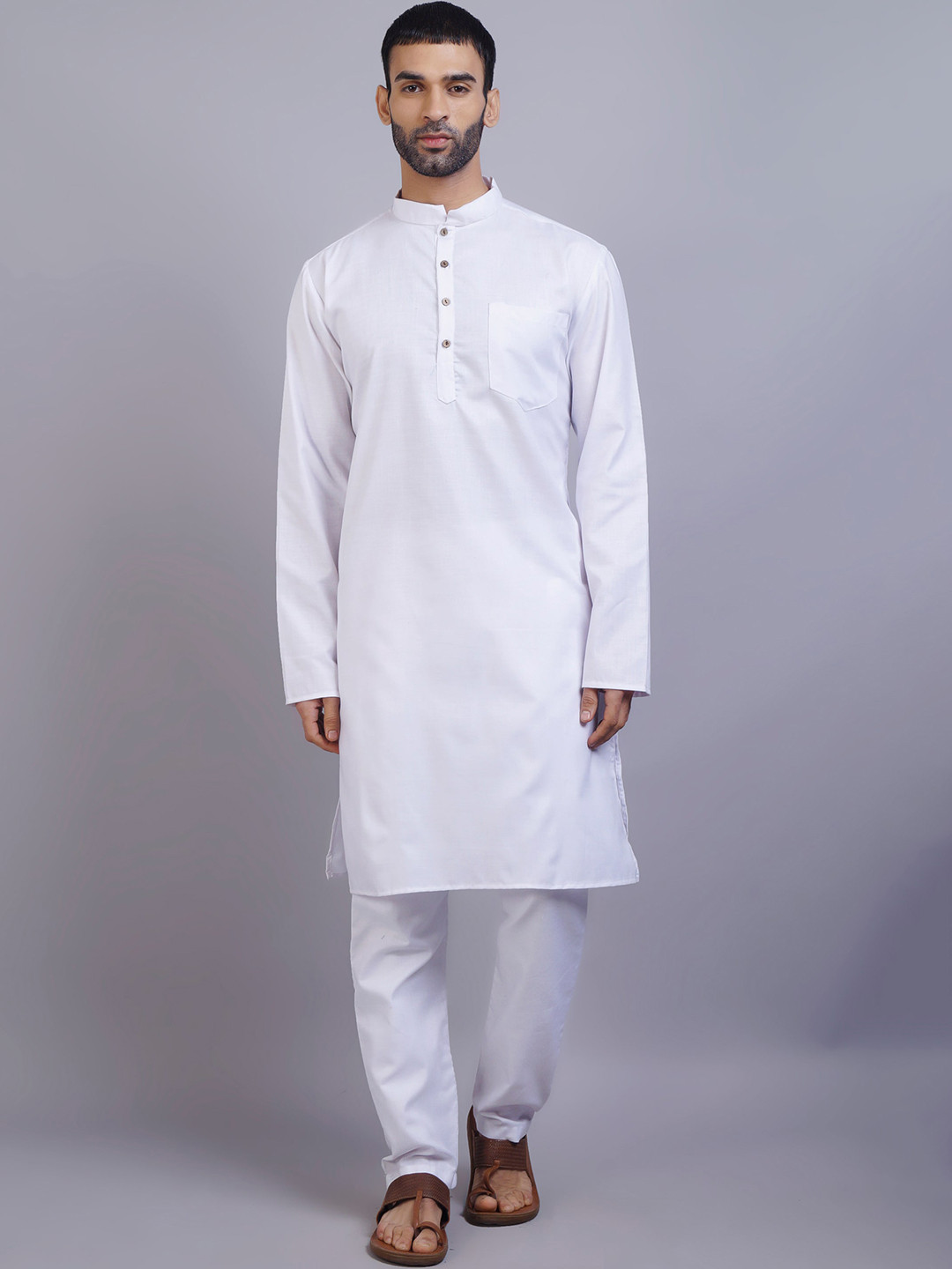 

GRACIT Men White Kurta with Pyjamas