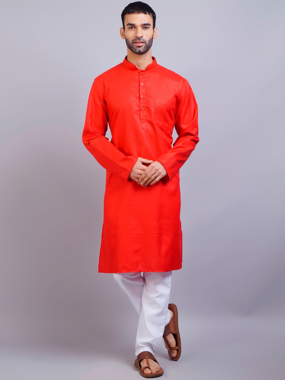 

GRACIT Men Red Kurta with Pyjamas