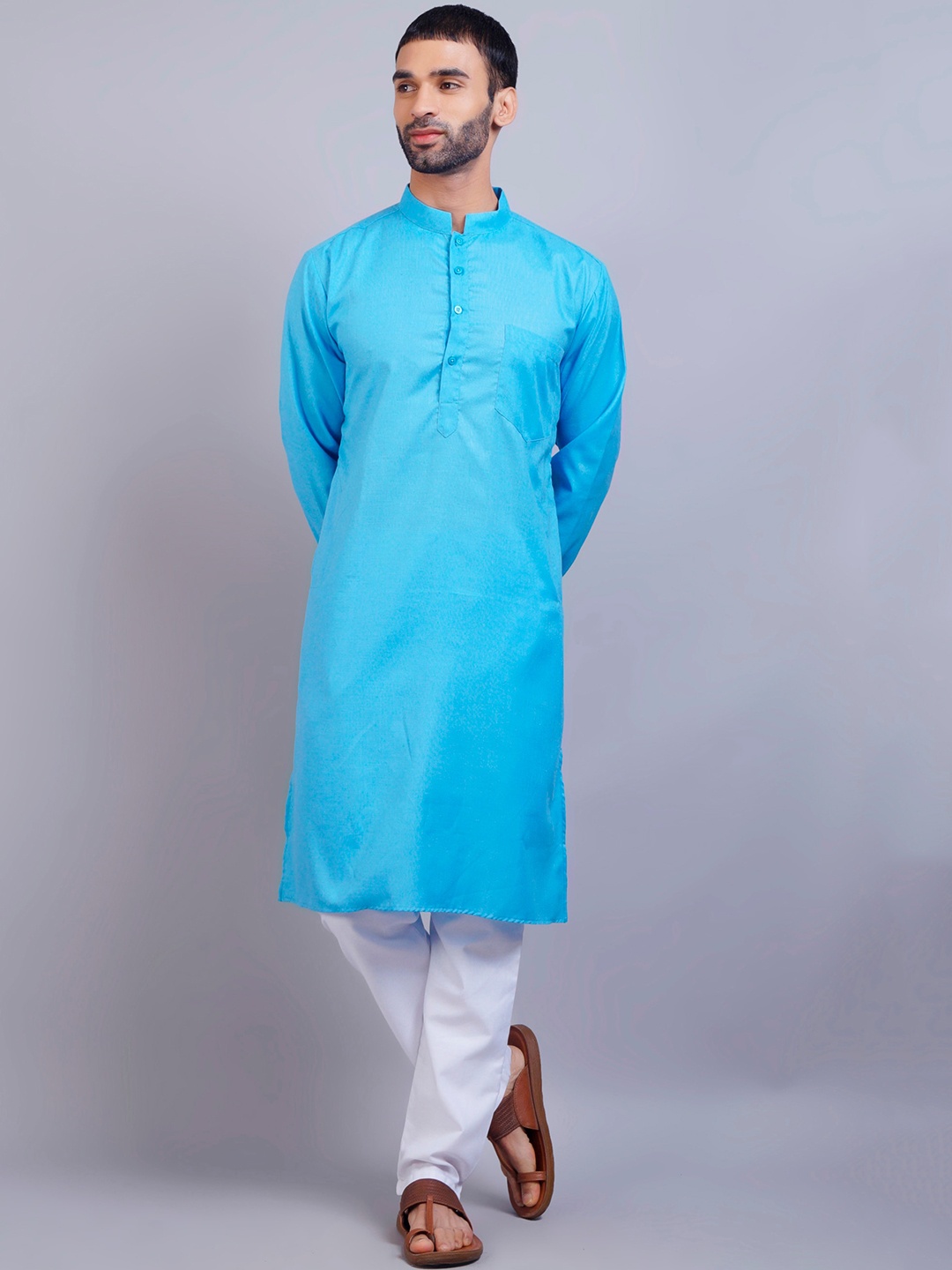

GRACIT Men Blue Kurta with Pyjamas