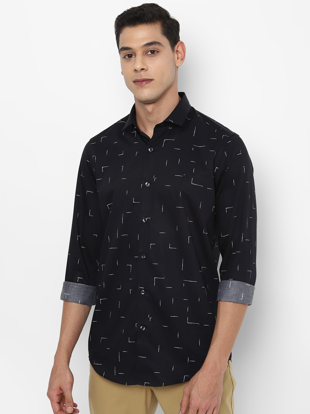 

SIMON CARTER LONDON Men Black Slim Fit Printed Casual Shirt