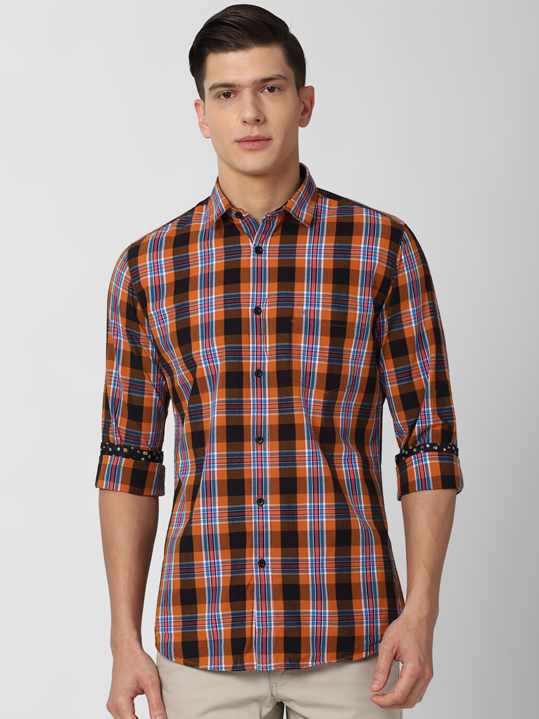 

Van Heusen Sport Men Multicoloured Slim Fit Pure Cotton Checked Casual Shirt, Multi