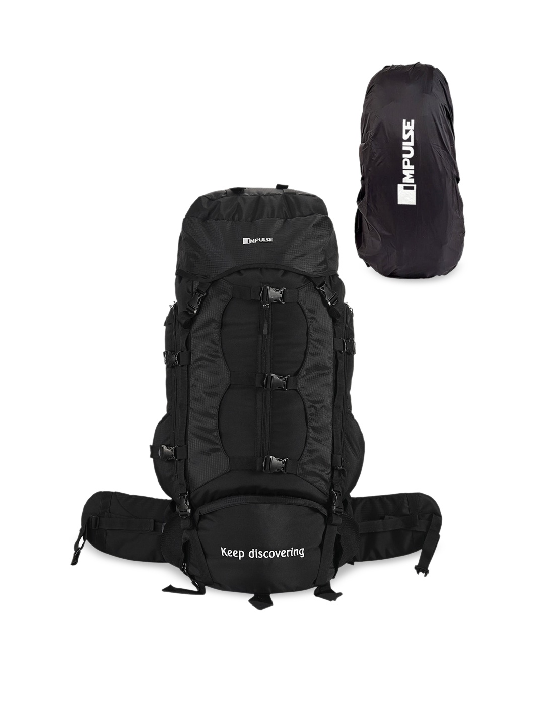 

Impulse Black Solid Large Waterproof Rucksack