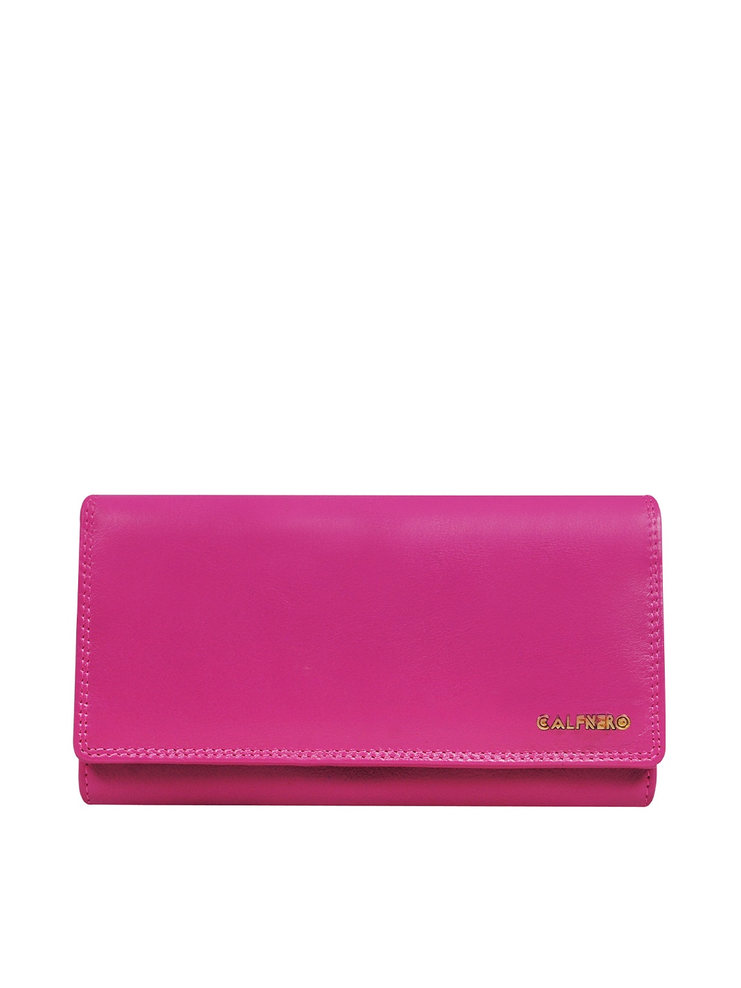 

CALFNERO Women Leather Three-Fold Wallet, Pink
