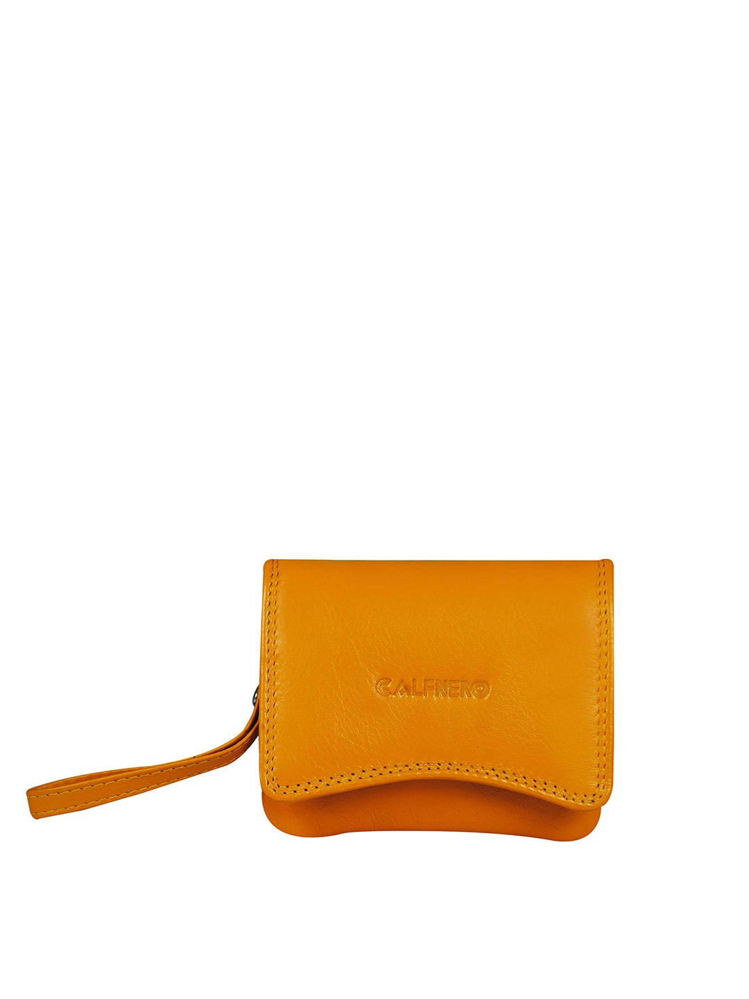 

CALFNERO Women Yellow Leather Two Fold Wallet