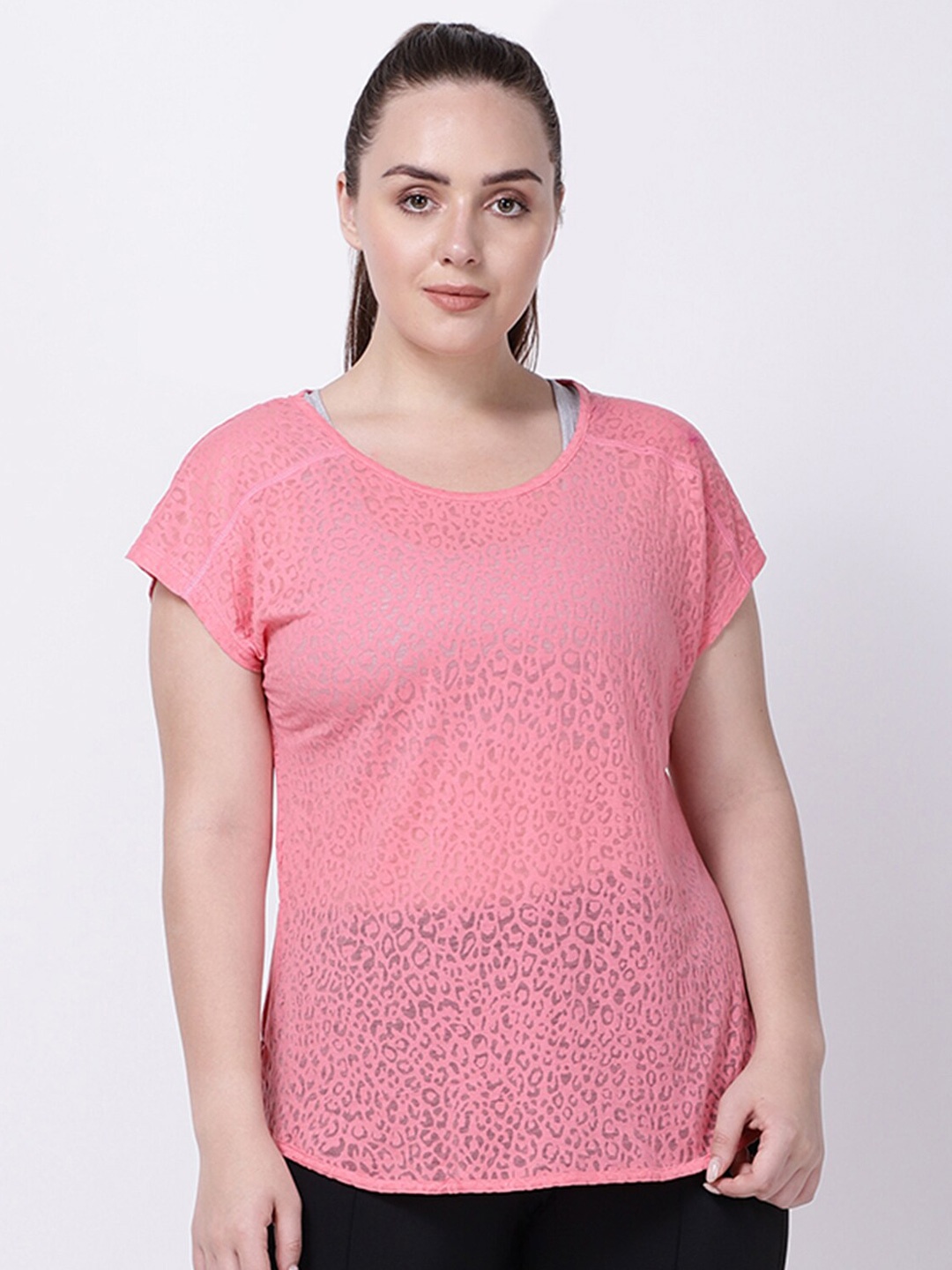

STUDIOACTIV Women Pink Raw Edge T-shirt