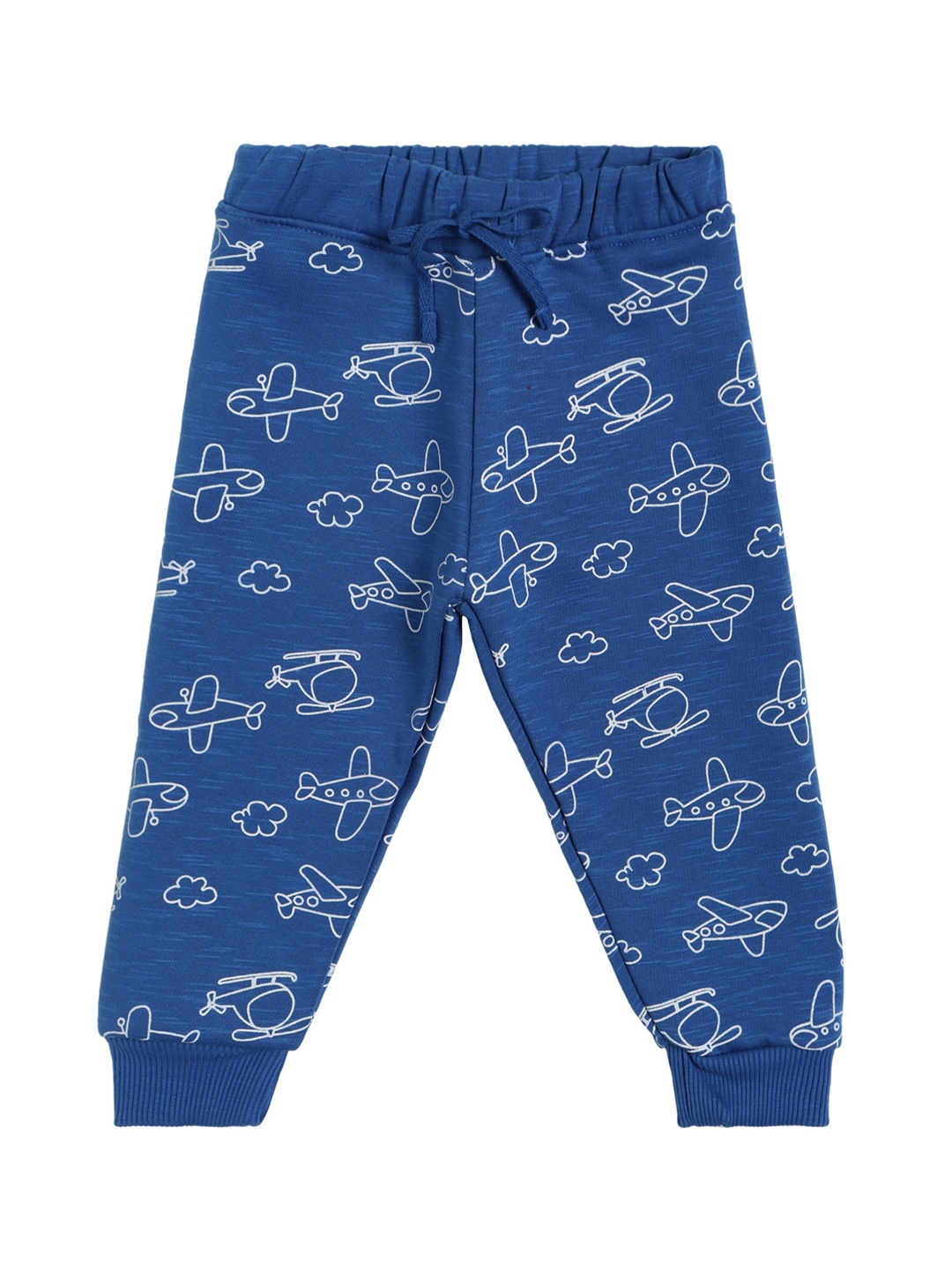 

Bodycare Kids Boys Blue Printed Regular-Fit Cotton Joggers