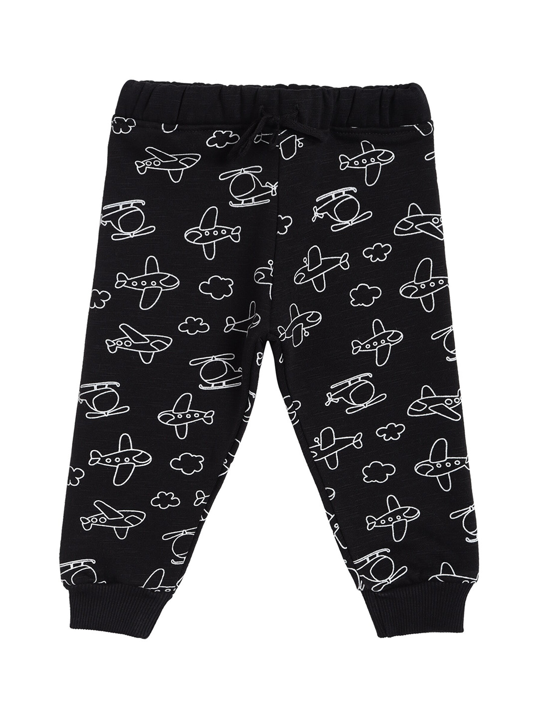 

Bodycare Kids Boys Black Printed Regular Cotton Joggers