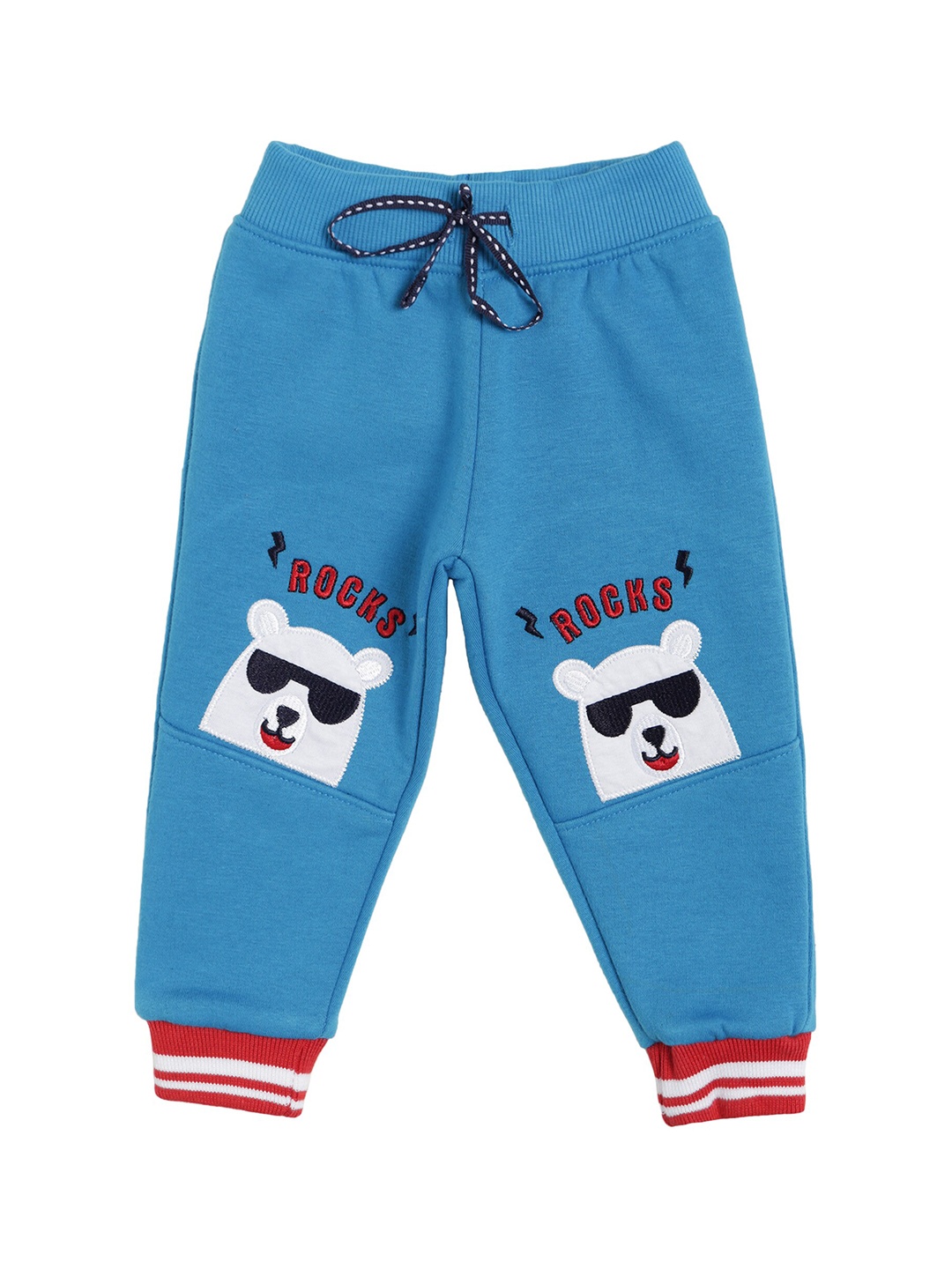 

Bodycare Kids Infant Boys Blue & Red Graphic Printed Cotton Joggers