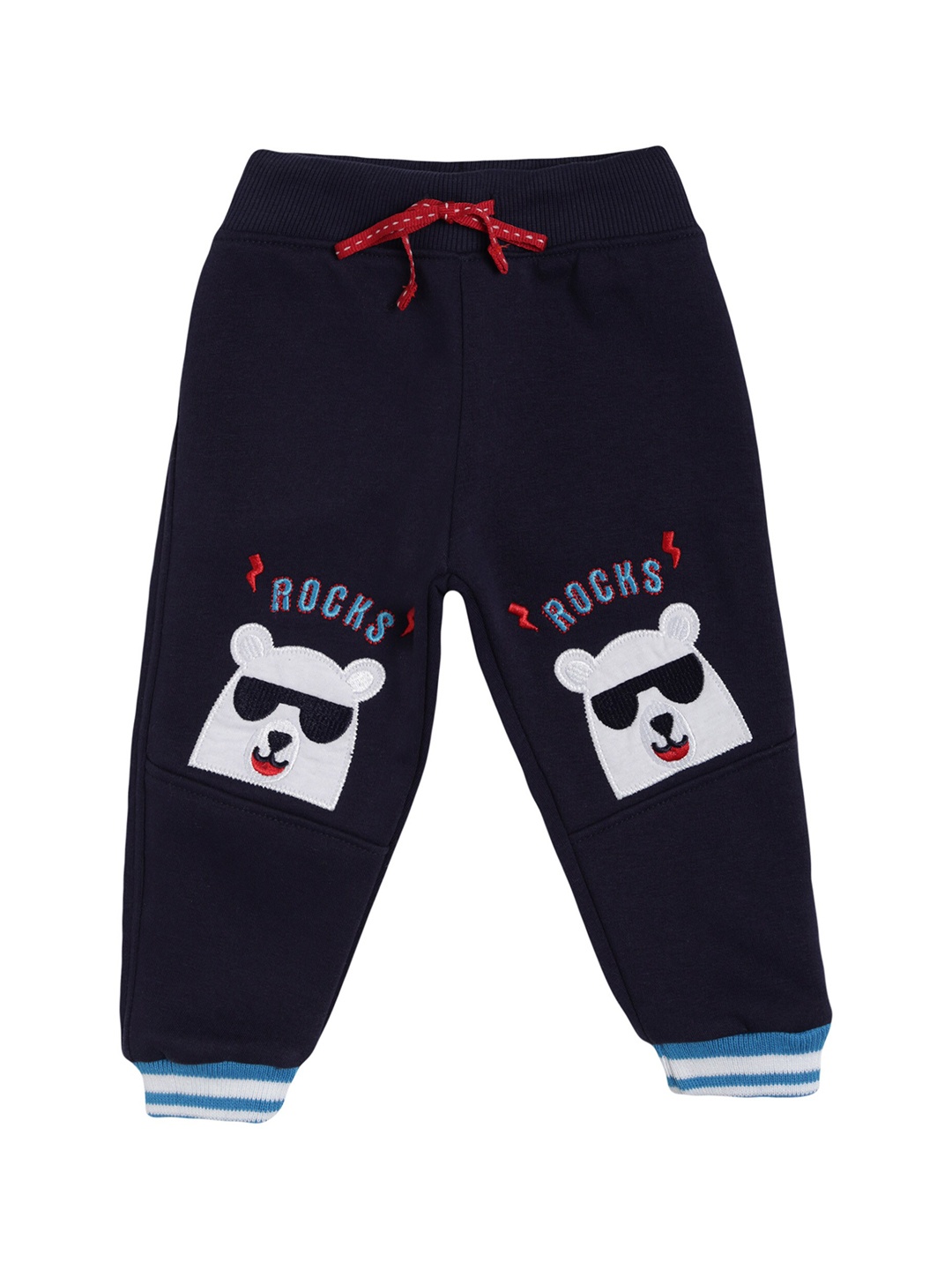 

Bodycare Kids Boys Navy Blue & Grey Printed Cotton Joggers