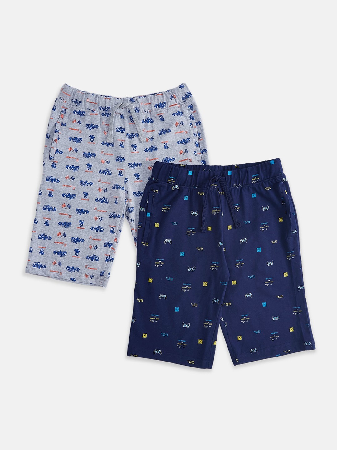 

Pantaloons Junior Boys Pack Of 2 Printed Shorts, Blue