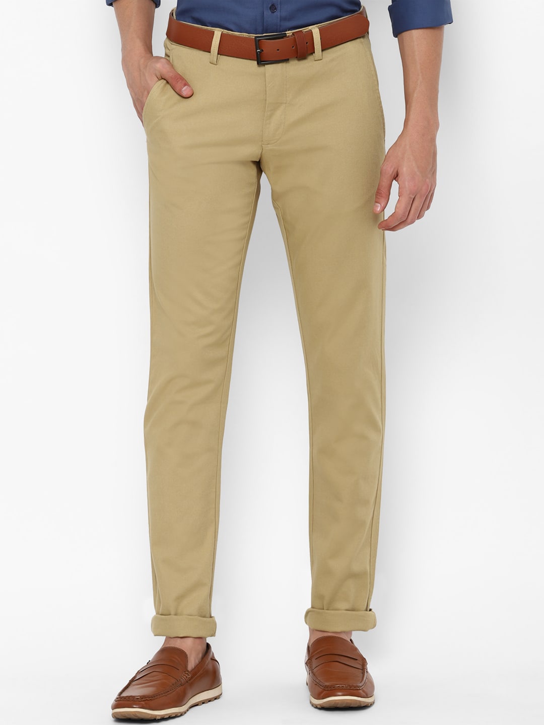 

Allen Solly Men Khaki Slim Fit Cotton Trousers