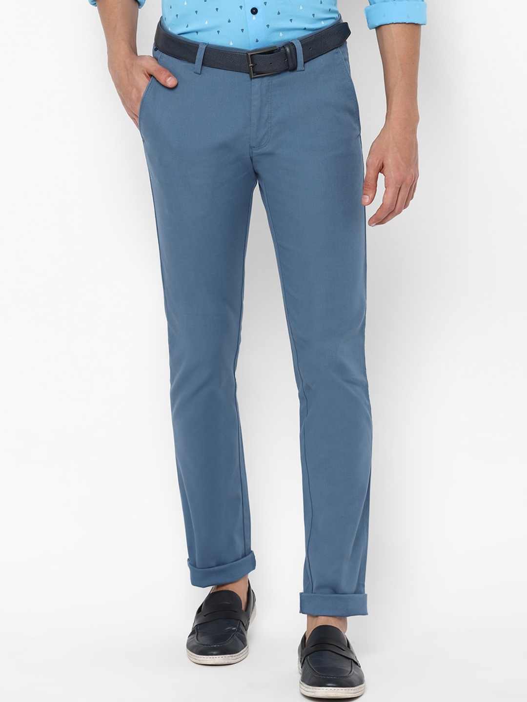 

Allen Solly Men Blue Slim Fit Cotton Trousers