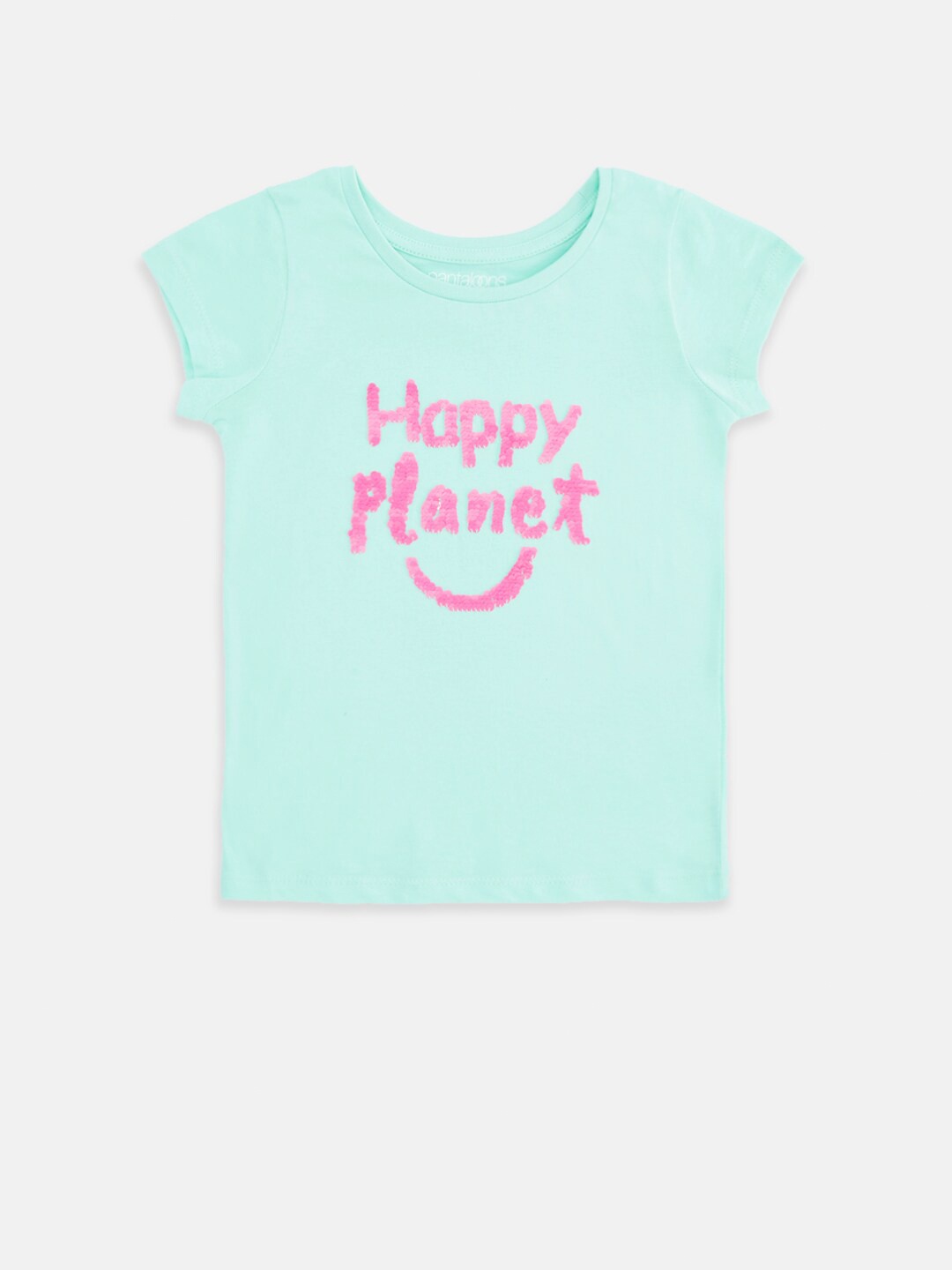 

Pantaloons Junior Girls Green Embellished T-shirt
