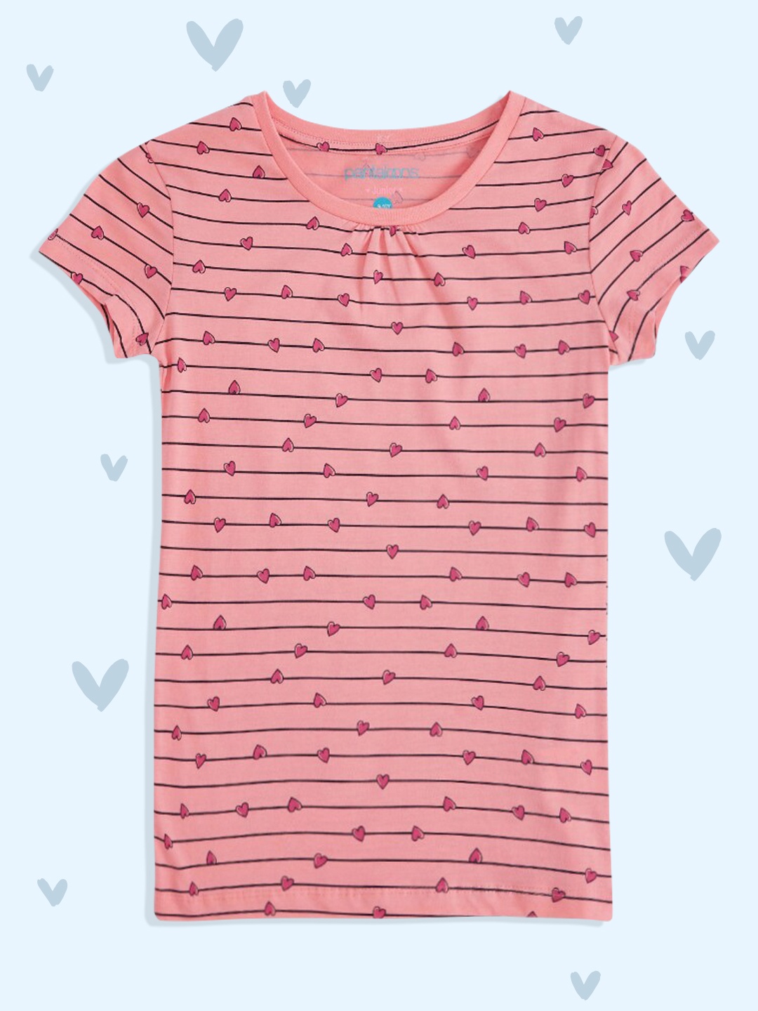 

Pantaloons Junior Girls Pink Printed Cotton T-shirt