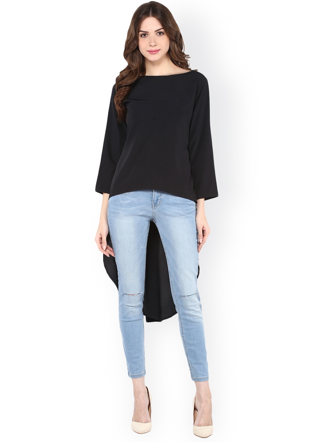 

Pannkh Women Black Solid Top