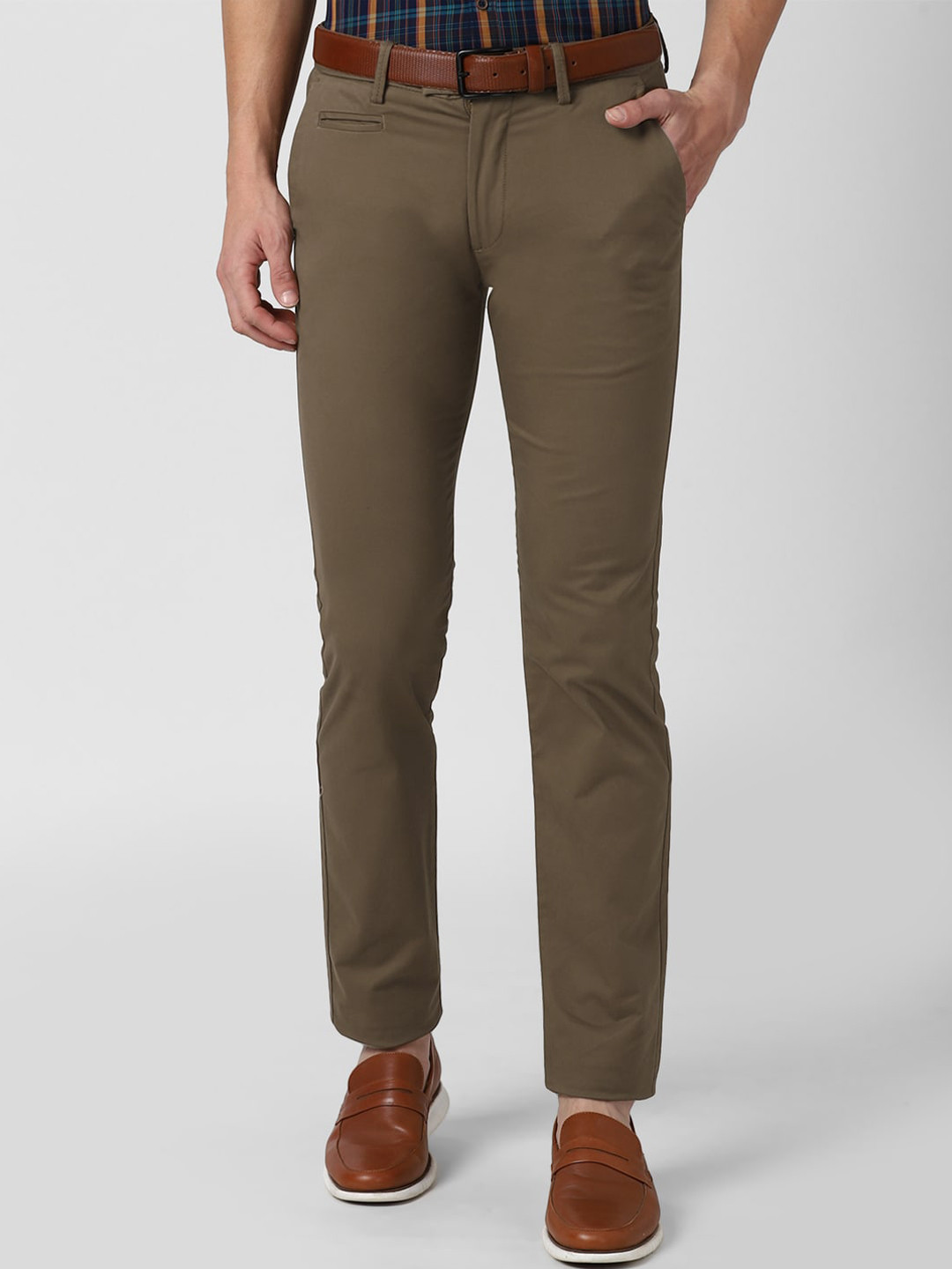 

Peter England Casuals Men Brown Slim Fit Trousers