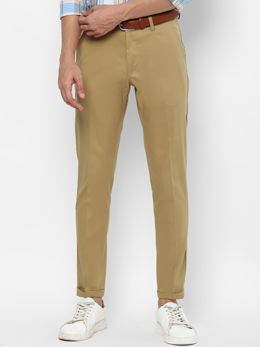 

SIMON CARTER LONDON Men Khaki Slim Fit Trousers