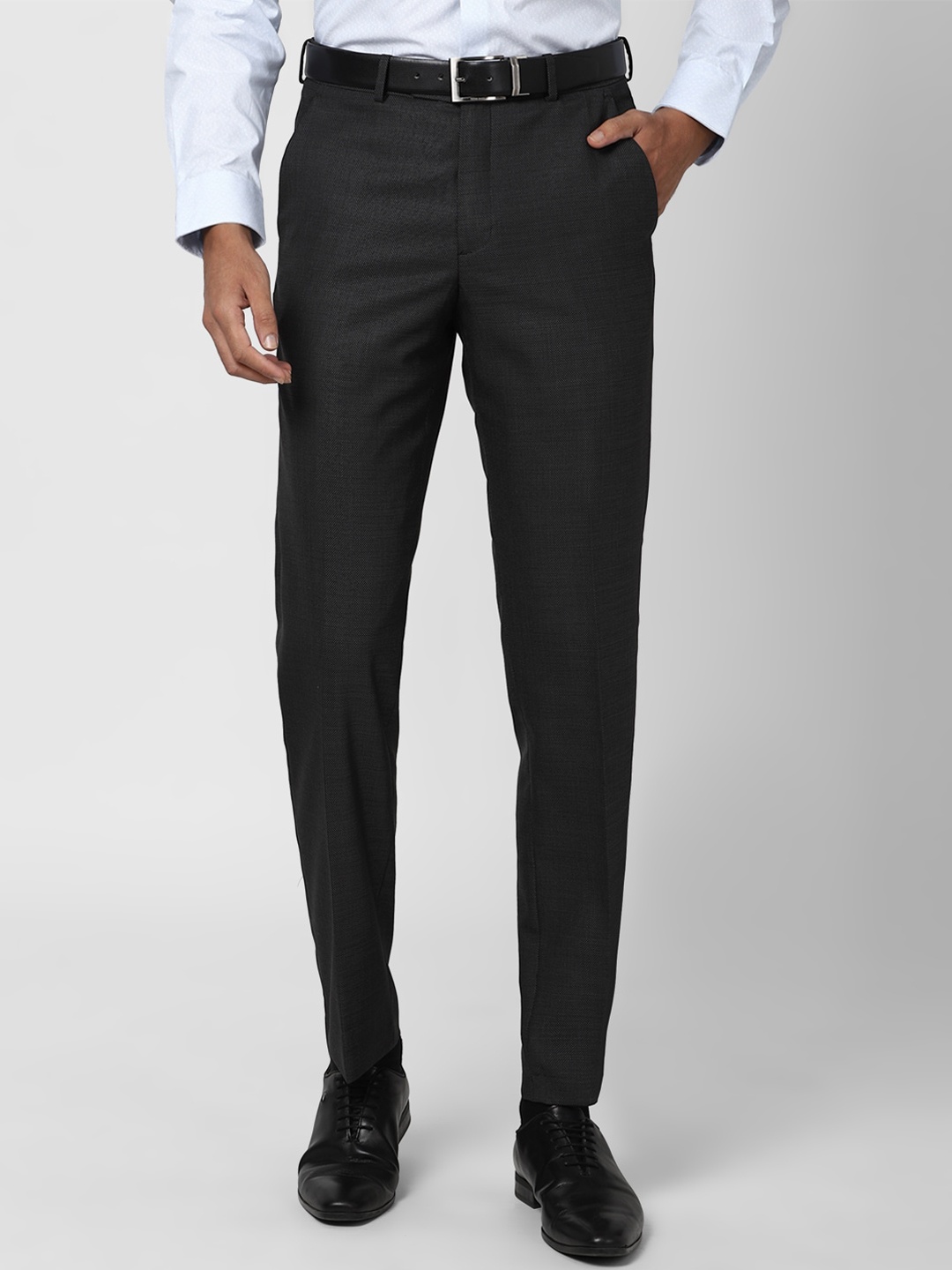 

Van Heusen Men Charcoal Woolen Trousers