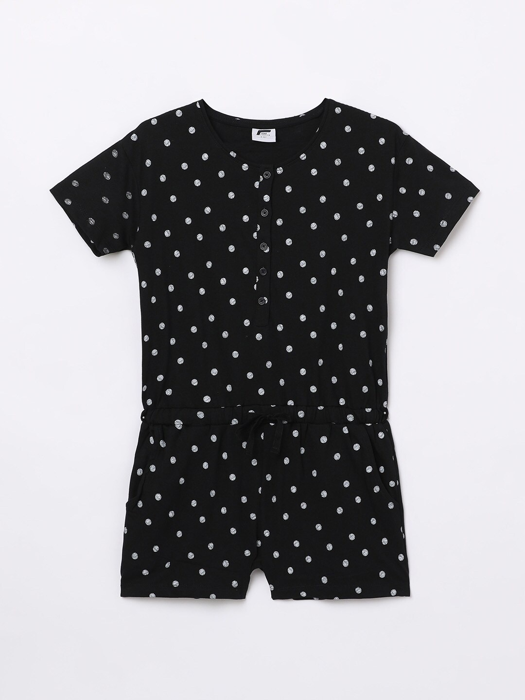 

Fame Forever by Lifestyle Girls Black & Silver-Toned Printed Basic Jumpsuit