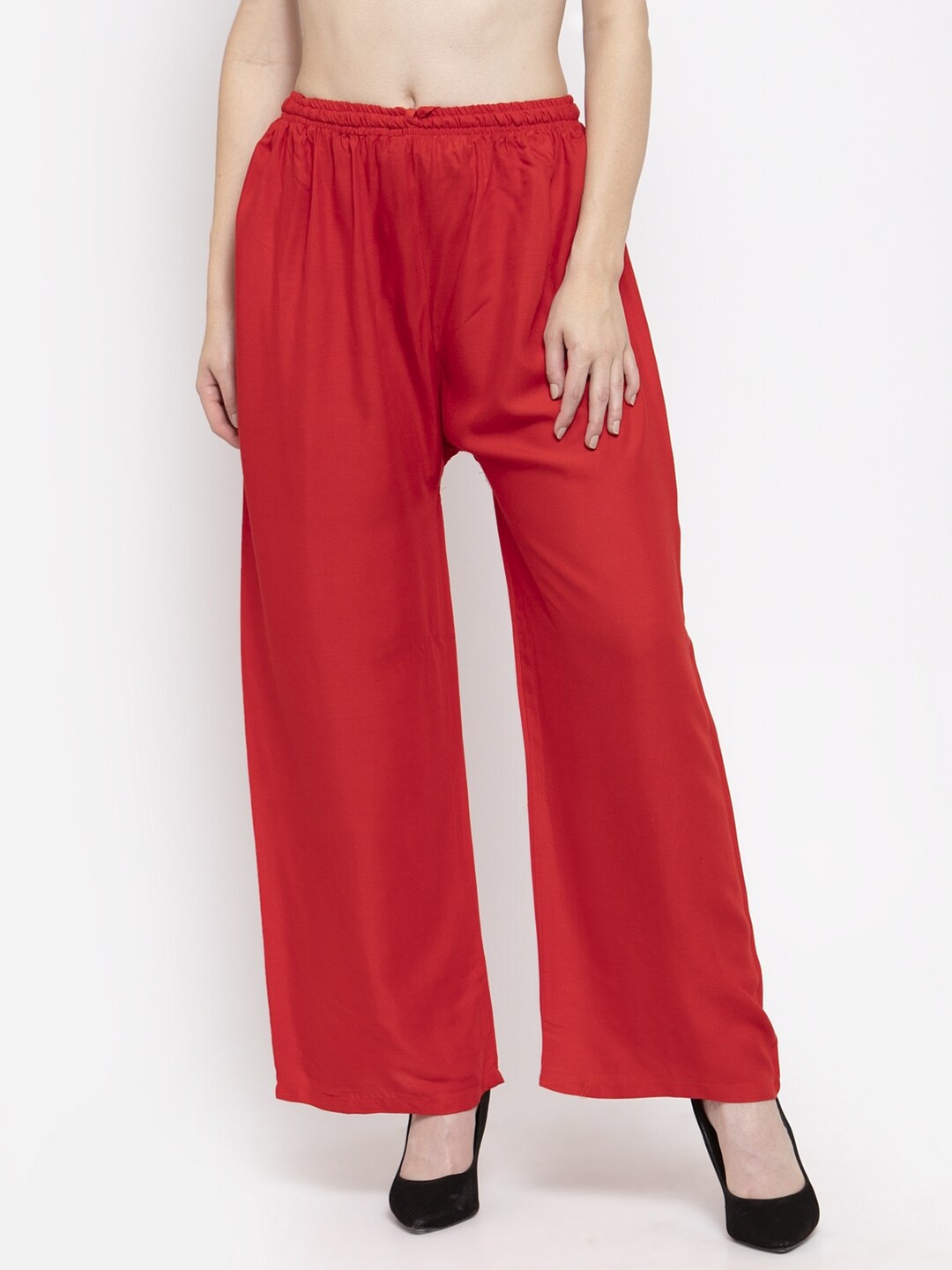 

Clora Creation Women Red Rayon Palazzos