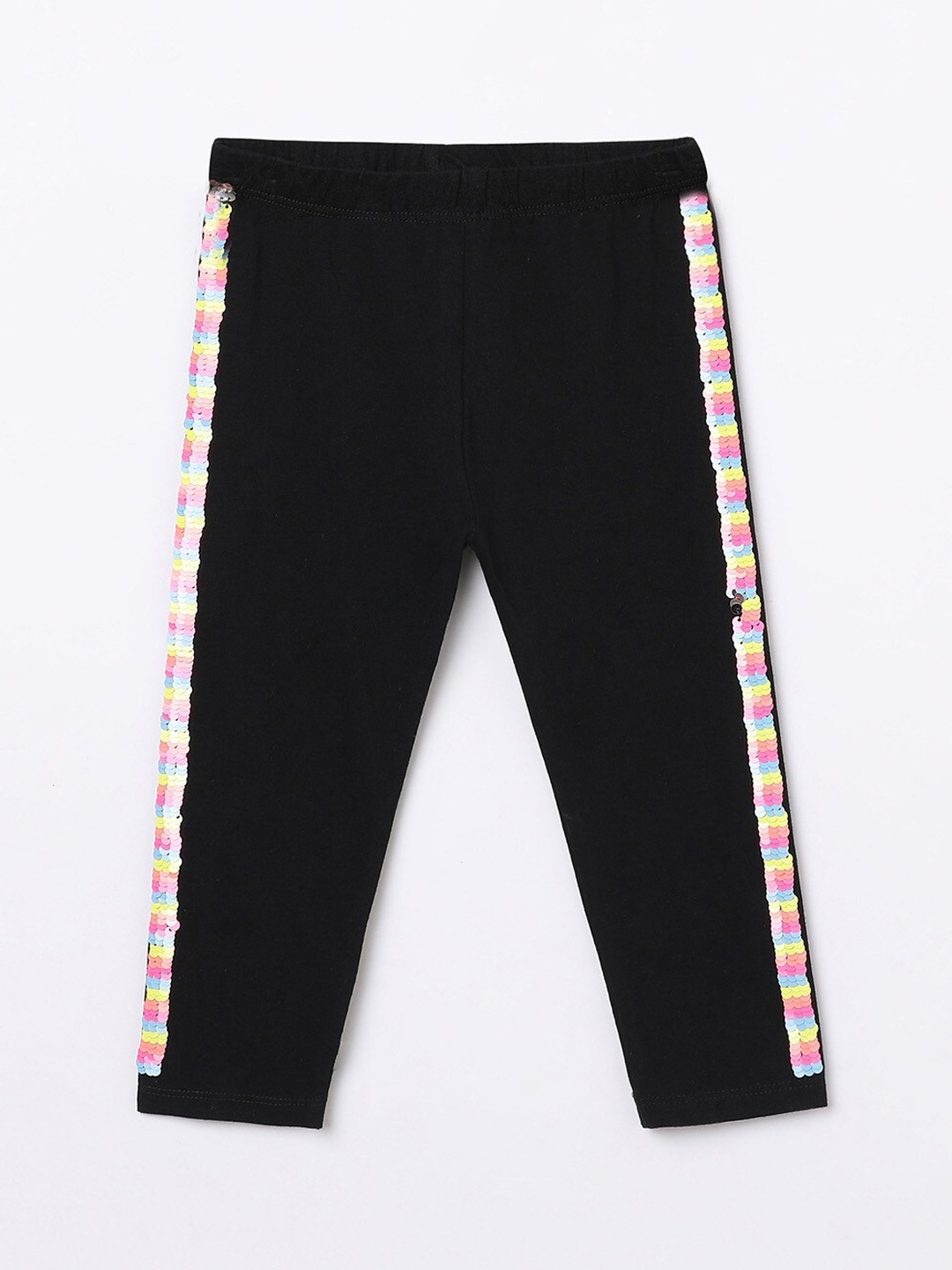 

Juniors Girls Black Solid Cotton Leggings