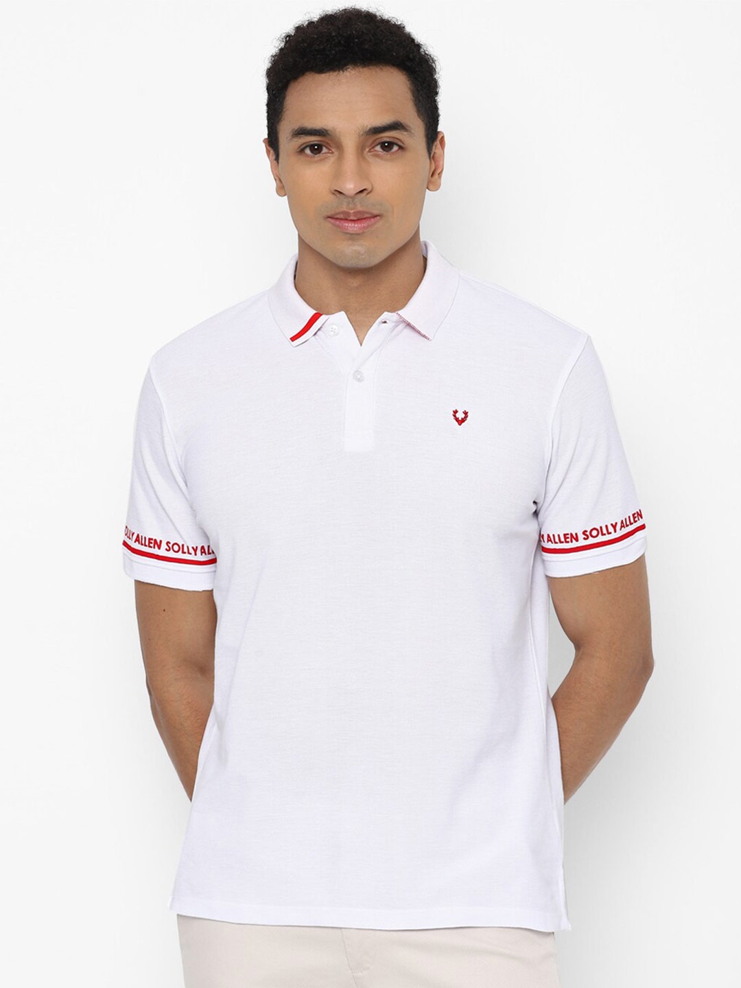 

Allen Solly Men White Polo Collar T-shirt