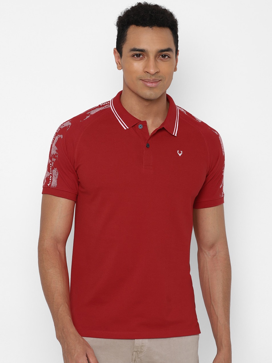 

Allen Solly Men Red Polo Collar T-shirt