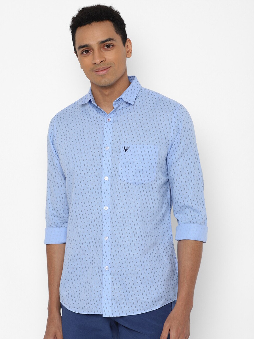 

Allen Solly Men Blue Slim Fit Printed Casual Shirt