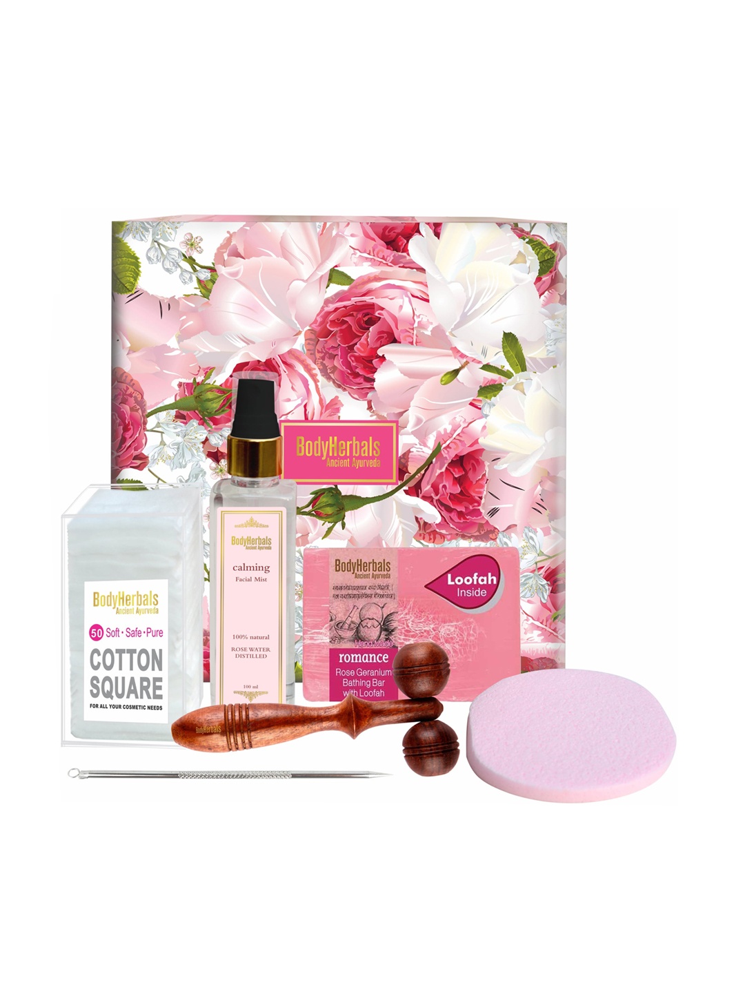 

BodyHerbals Natural Face Care Collections Gift Set with Rose Extract, Pink