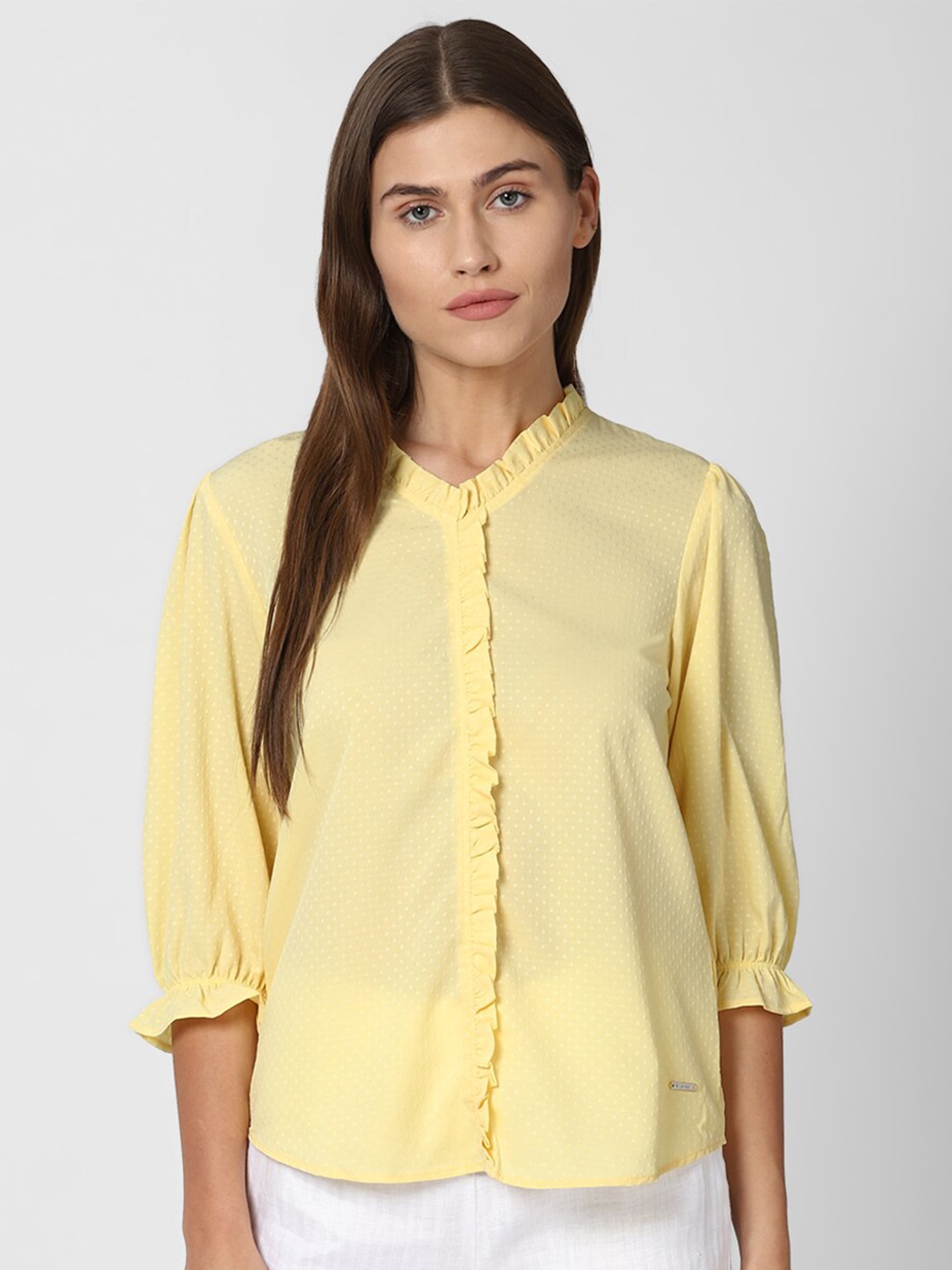 

Van Heusen Woman Women Yellow Casual Shirt