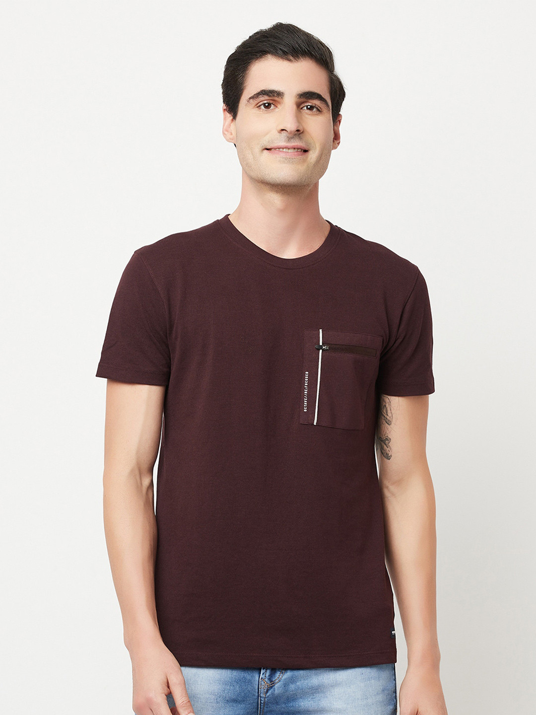 

Octave Men Maroon T-shirt