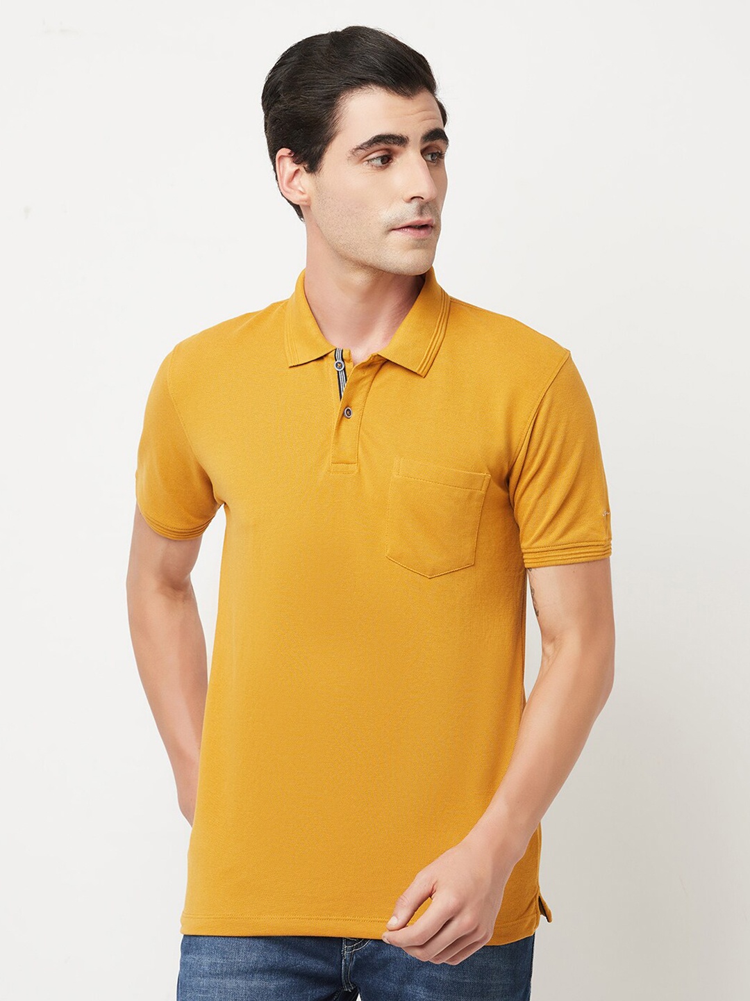 

Octave Men Yellow Polo Collar T-shirt
